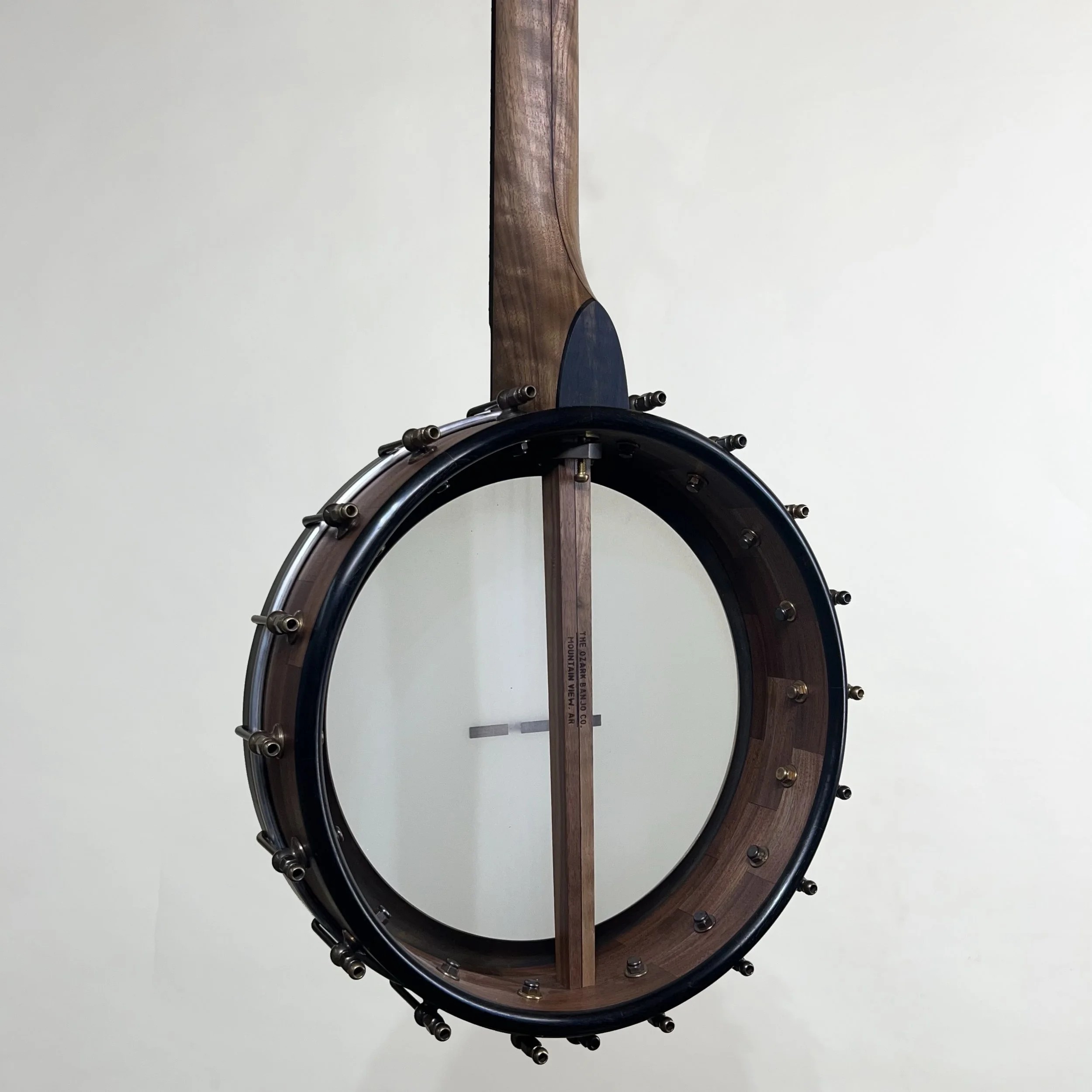 Figured Walnut banjo with 12" Dobson pot and Arctic Fox inlay — The