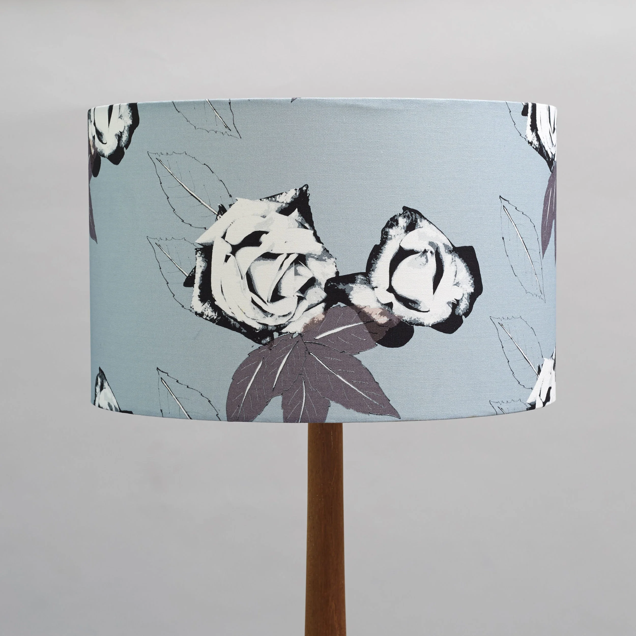 large lampshade in grey roses.jpg