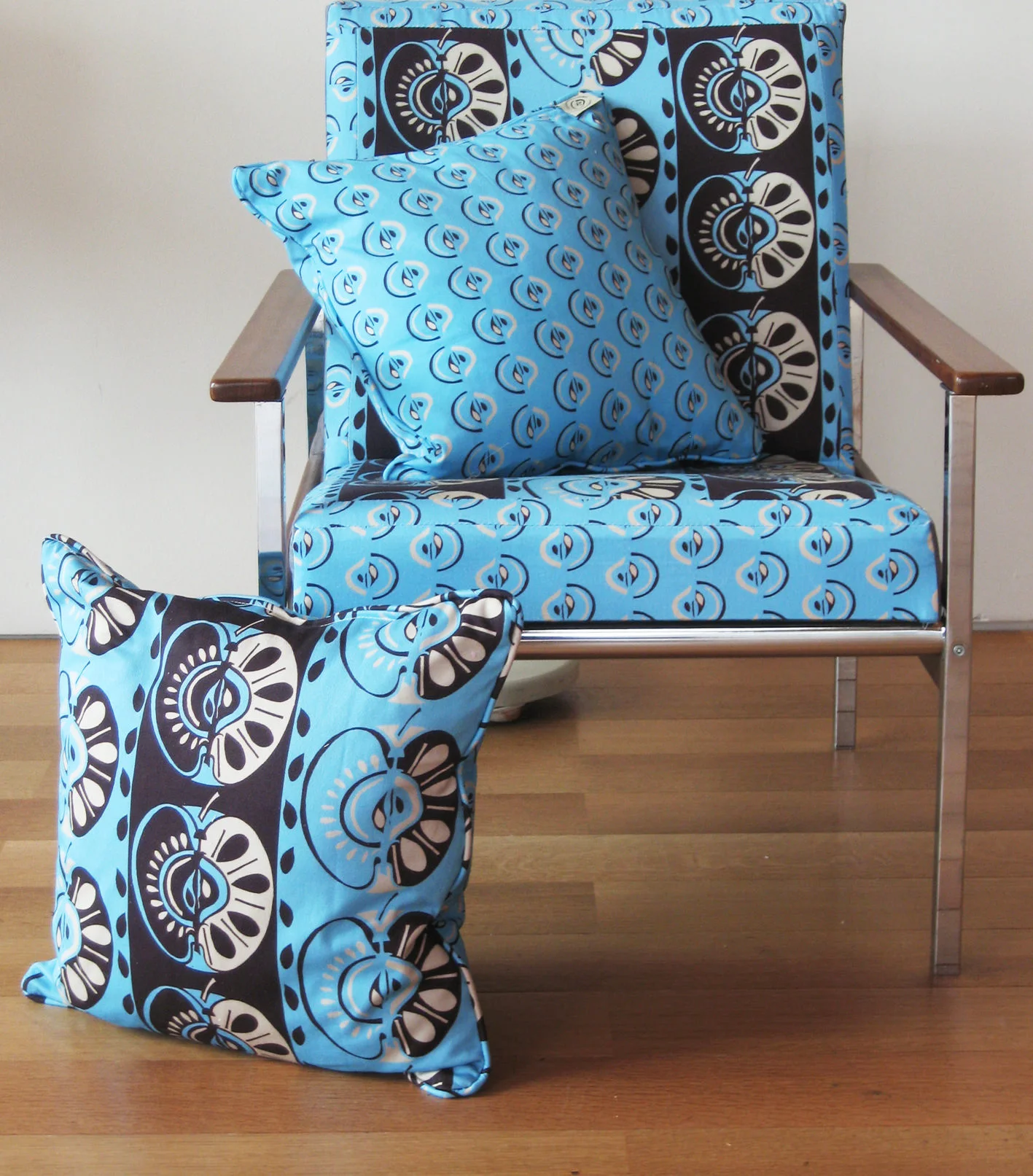 retro chair and cushion in apple blue fabric.jpg
