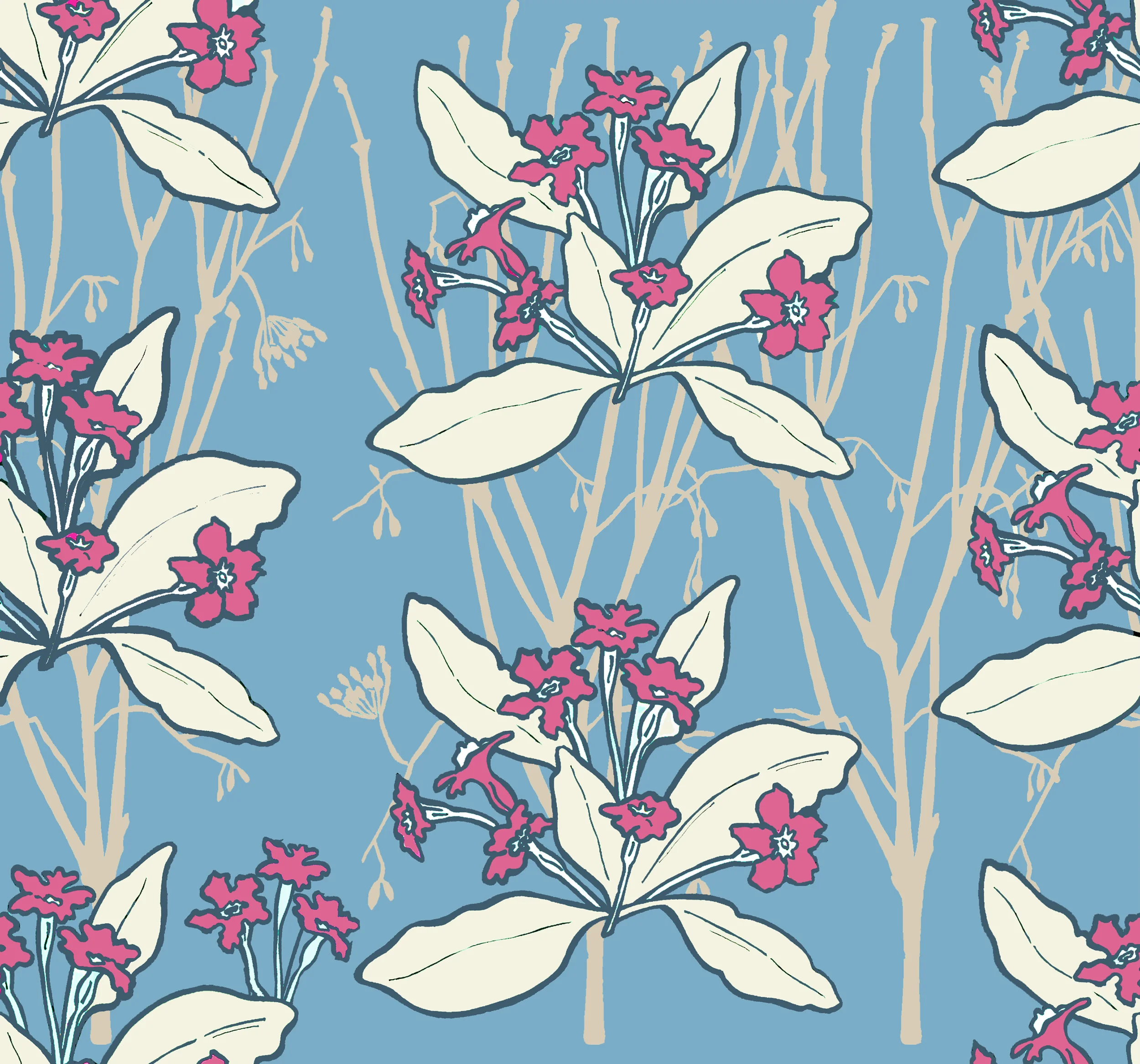 Primrose design blue