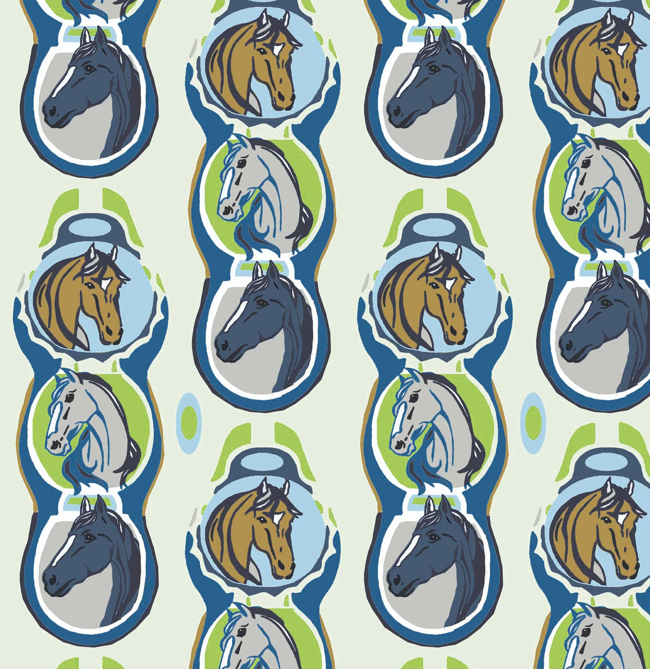 Horse brasses repeat green