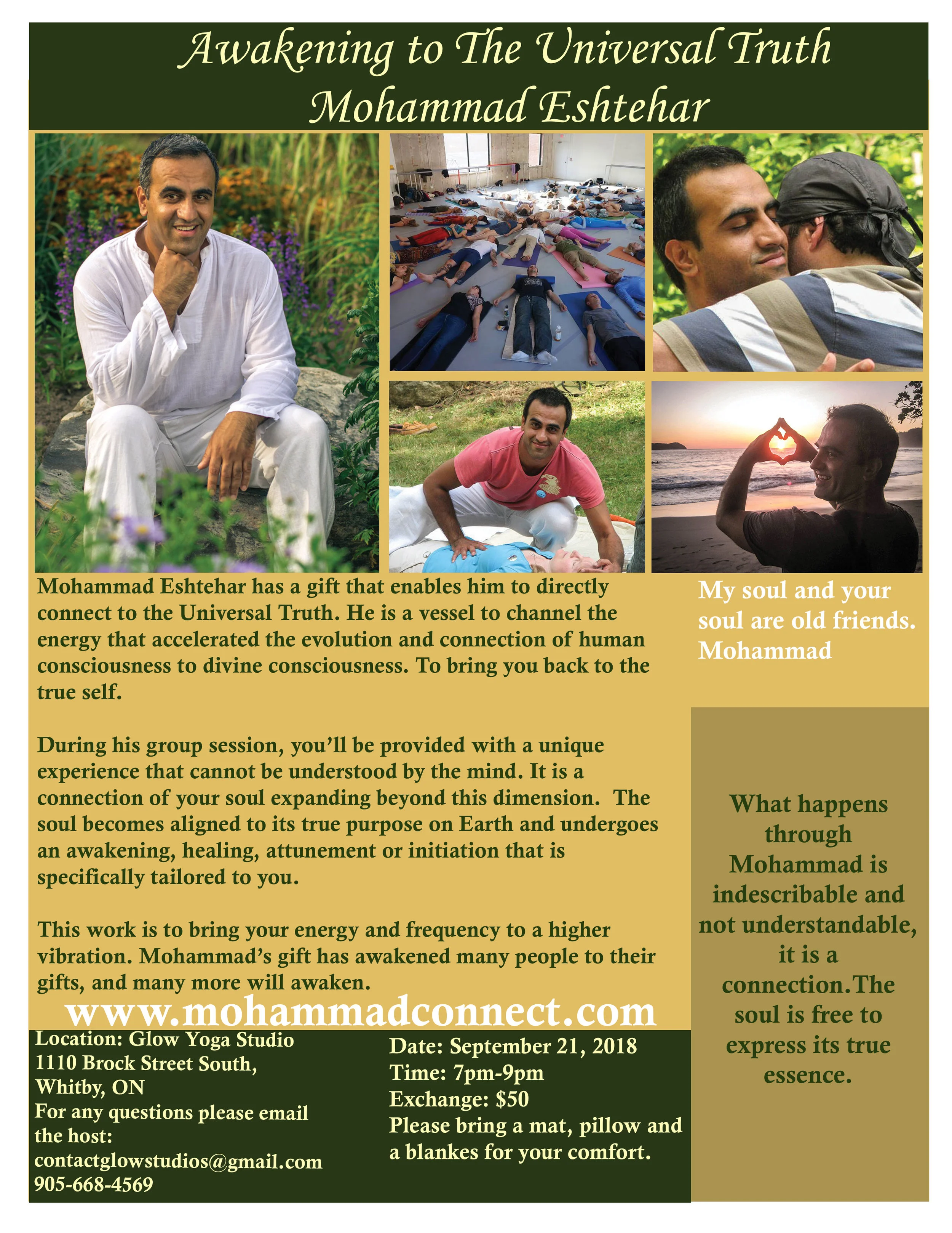 o reserve a spot for the event you can pay via Pay Pal please use the friends and family option: PayPal link: http://paypal.me/Mohammadeshtehar direct link to the webpage of the Glow Yoga event page: http://glowyogastudio.ca/schedule/workshops/?options%5Bids%5D=668&options%5Bsite_id%5D=14292