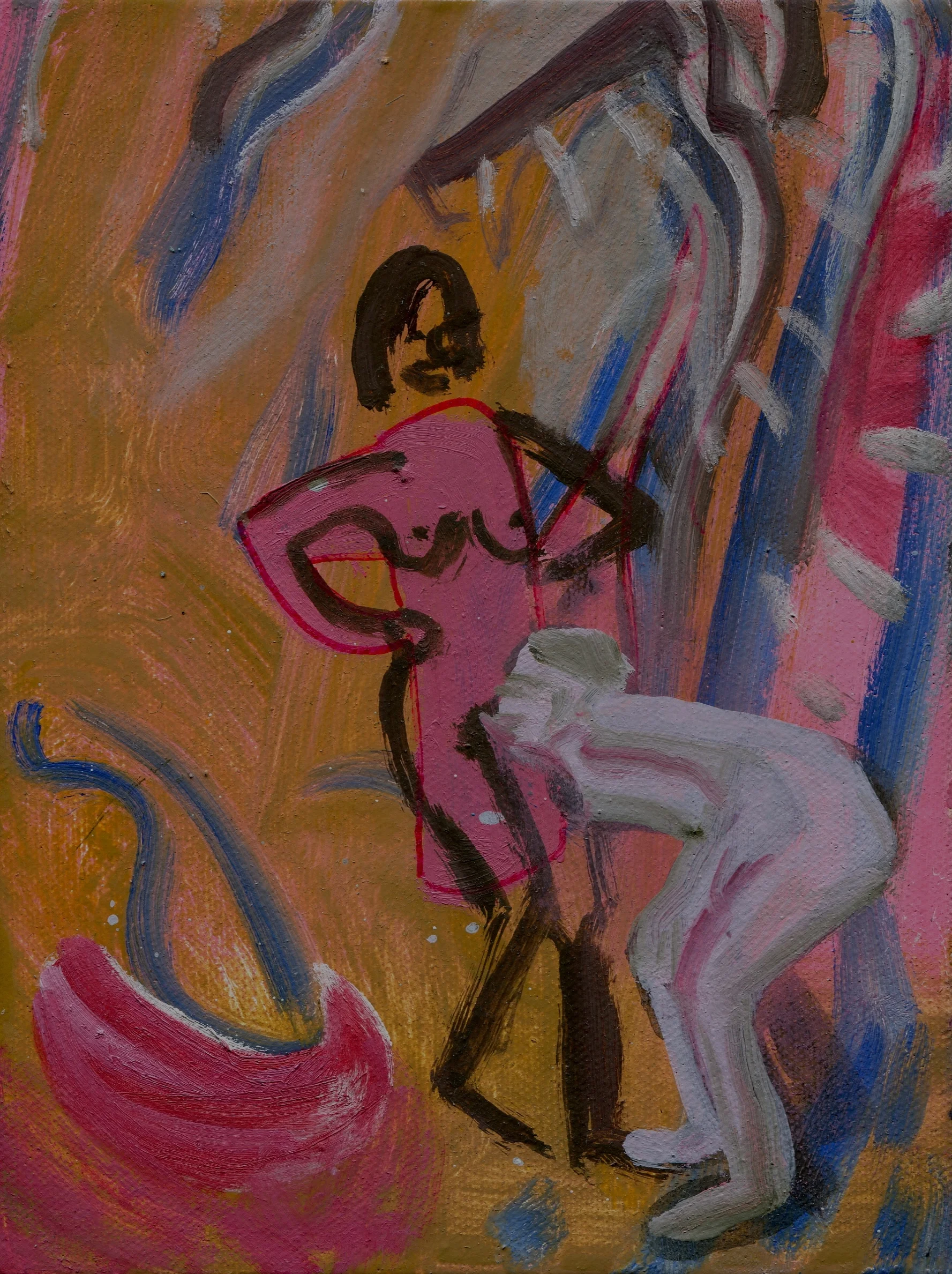 Pearl Diving Oil on board 18 x 13 cm