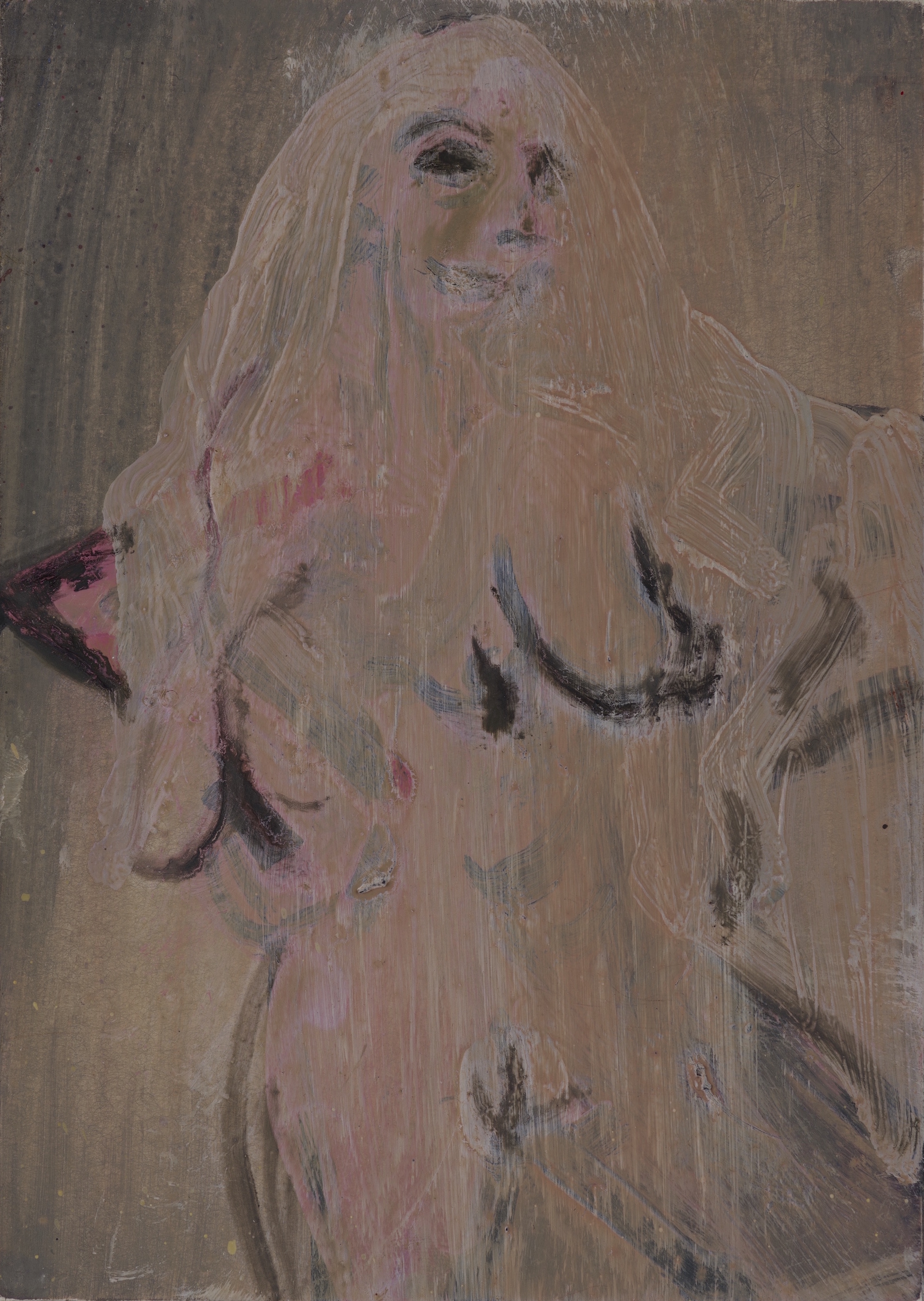 A More Femslash Version Of Lea Seydoux from The Lobster Oil on gesso 18 x 13 cm