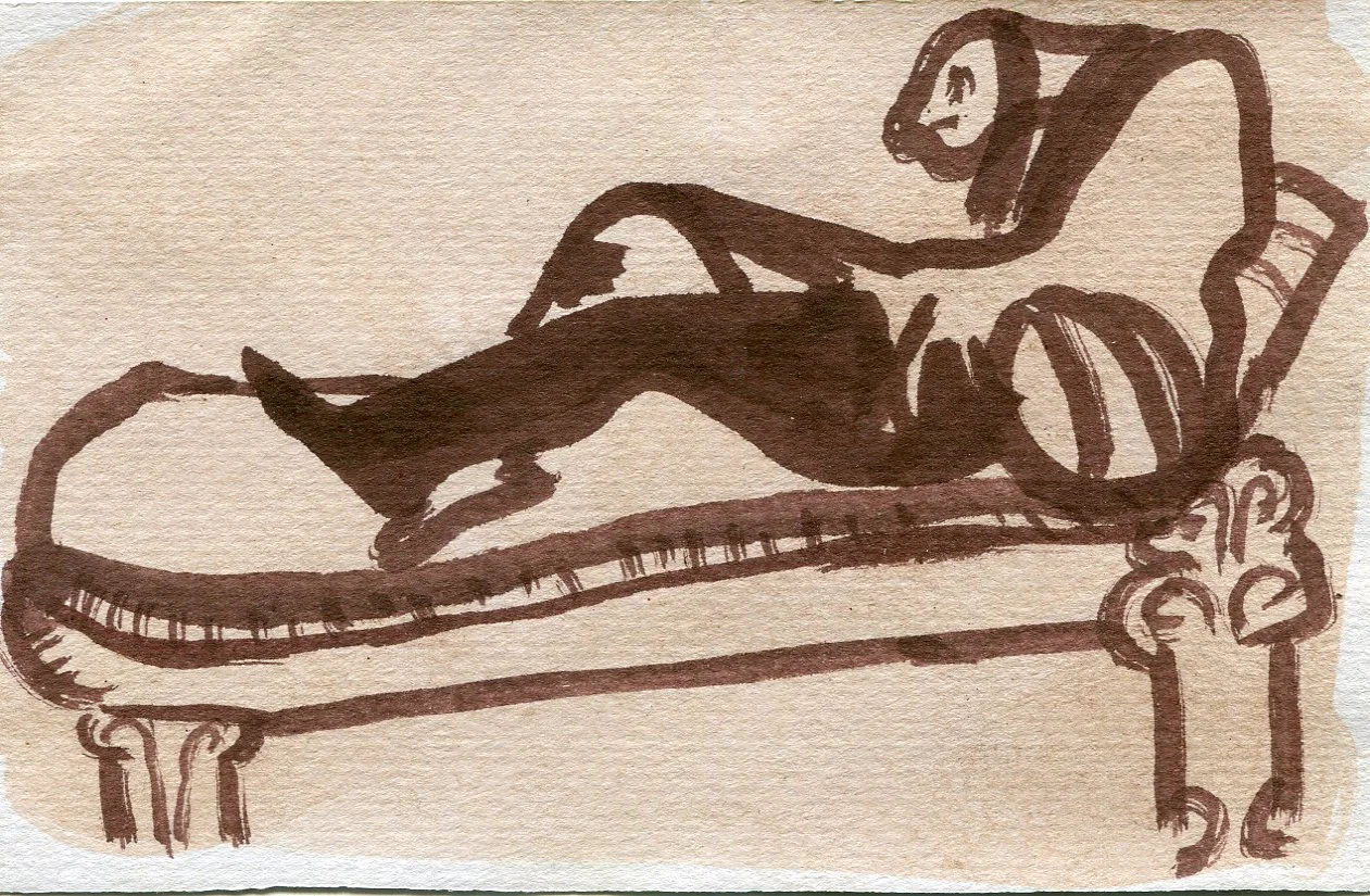 The Couch Ink on paper 10.5 x 16 cm