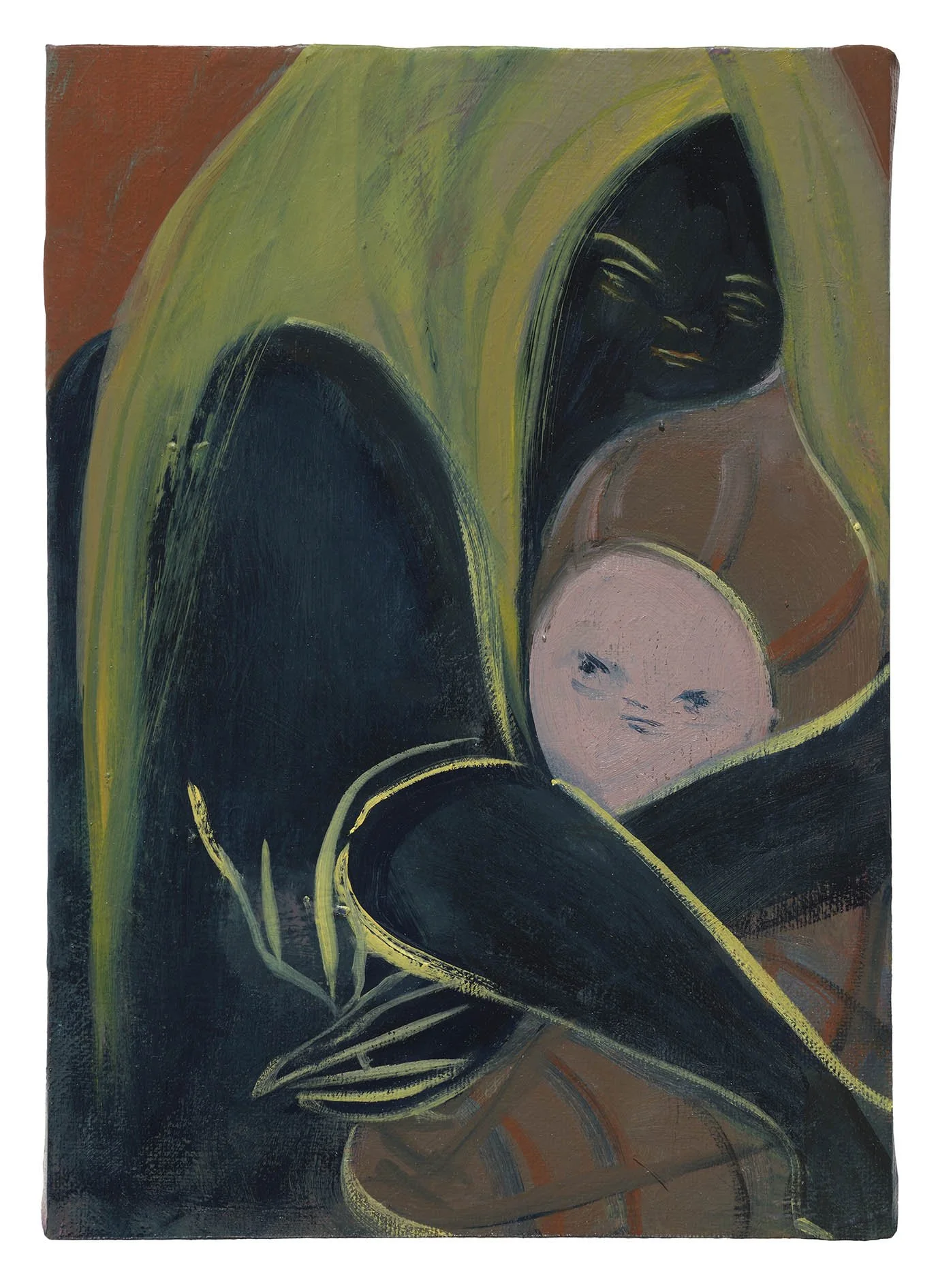   Swaddle , oil on canvas on board, 30 x 21 cm 