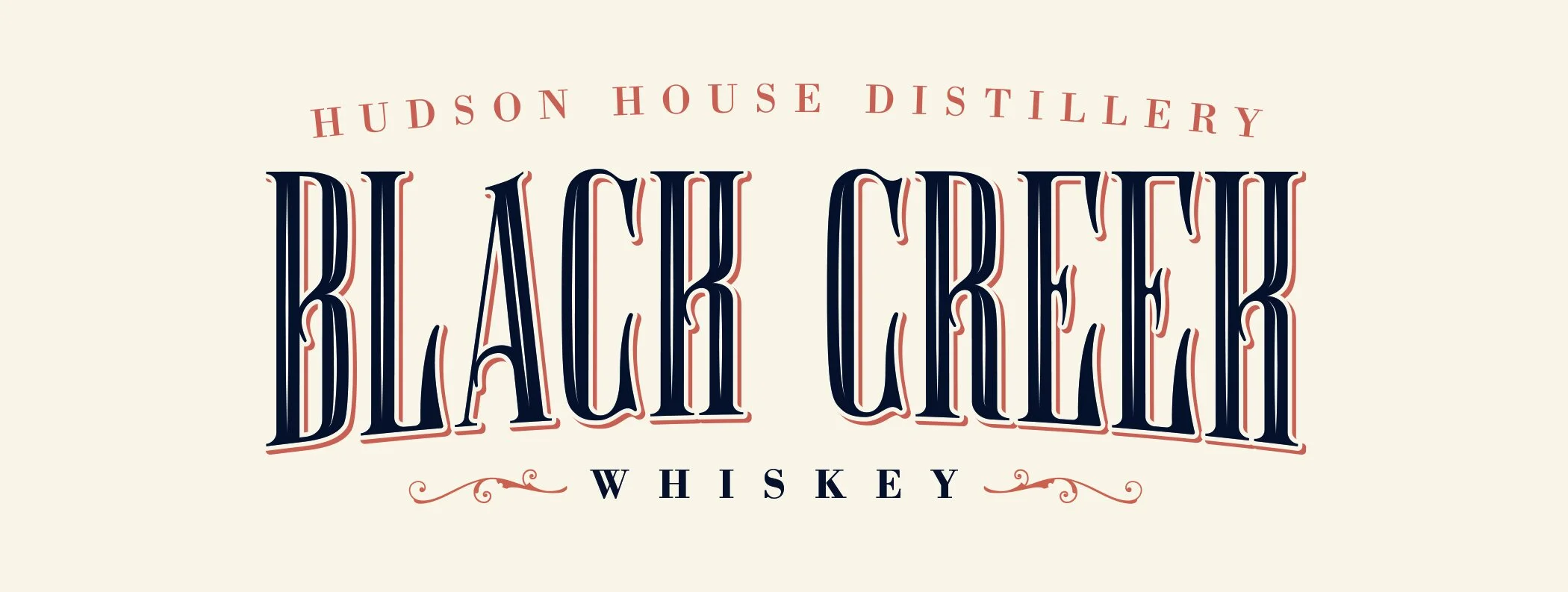  Black Creek logo with custom hand drawn lettering. 