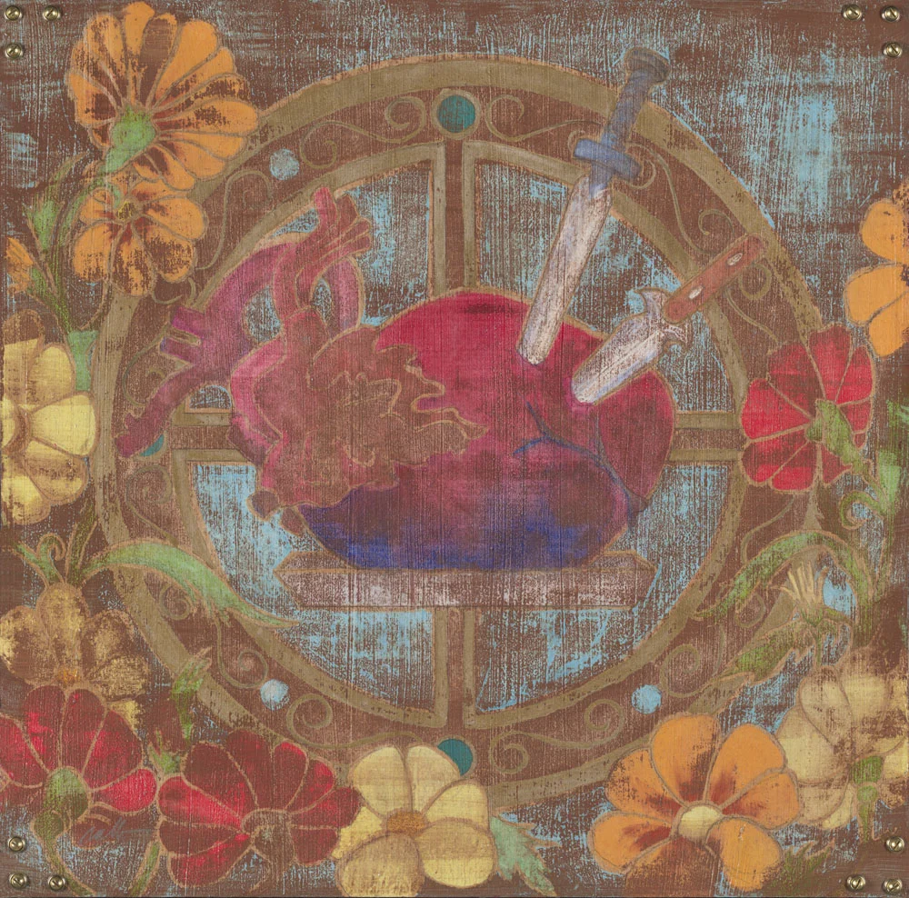 Betrayed 24"x 24" Watercolor and Gold Leaf on Hardwood Veneer $1,800 Unframed