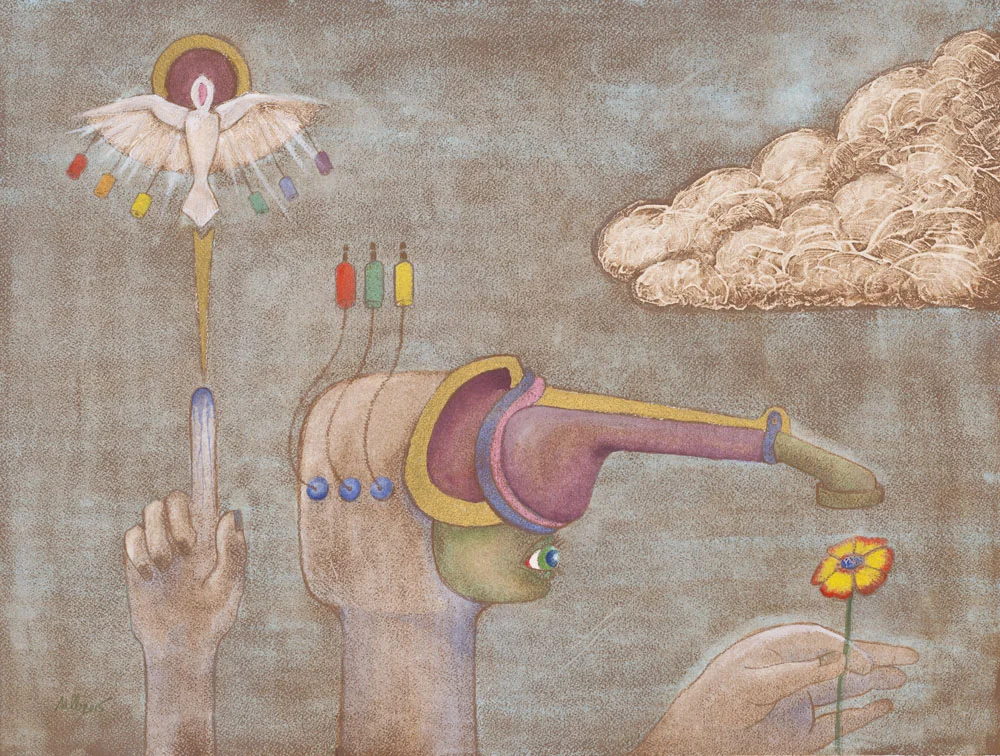 Intellectualization of Olfactory Data Mixed Media on Acid-Free Cotton Paper Image Size: 20" x 15" - Framed Size: 28" x 23" $2,500 Framed