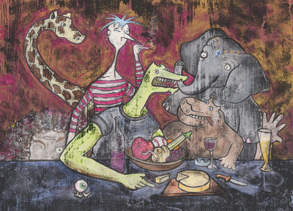 Reminiscing (SOLD) Mixed Media on Acid-Free Cotton Paper Image Size: 19.75" x 14.25" - Framed Size: 26.5" x 21.5"