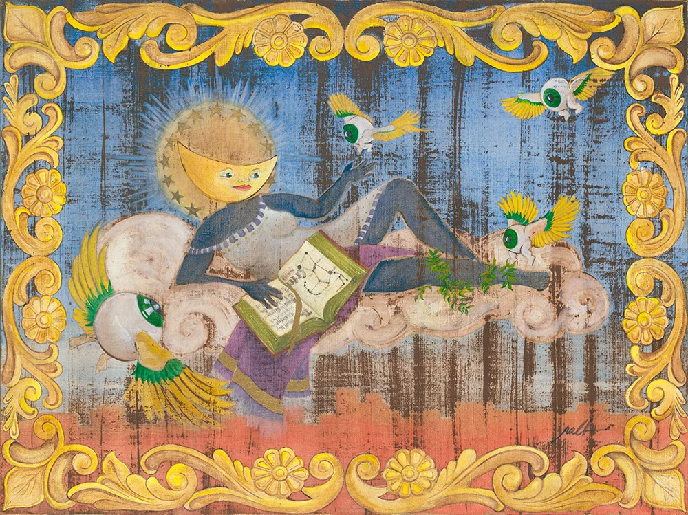 Sophia Welcomes the Truth Seekers (SOLD) Watercolor Painted on Birch Panel Image Size: 40" x 30"