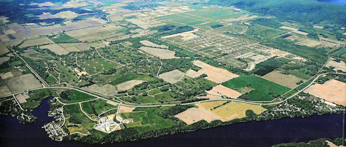 A view of the Badger Army Ammunition Plant grounds from the southeast. Photo from WI DNR webpage.