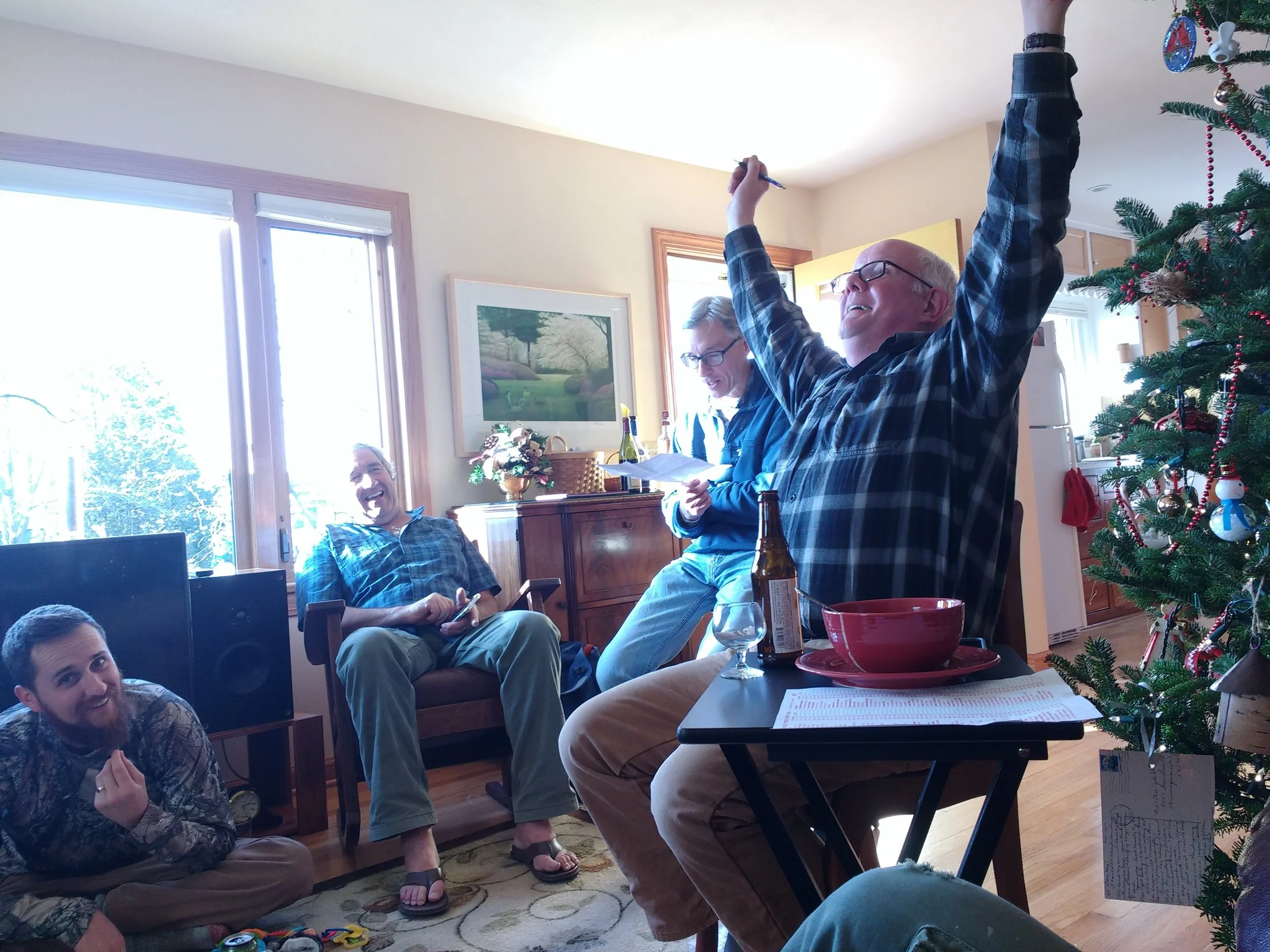 Triumph is just one of the emotions a Christmas Bird Counter feels when reviewing the tally list at the end of the day. Photo by Carolyn Byers