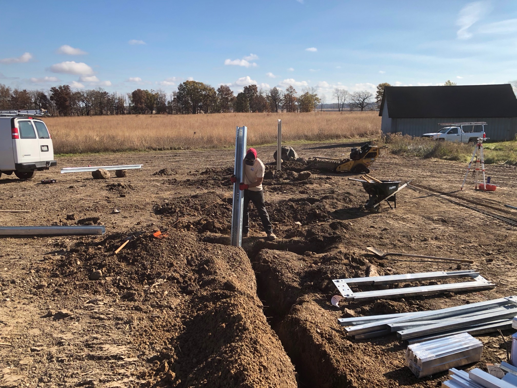Installation begins on October 24, 2018. A beautiful day to harness the sun’s energy! Photo by Roger Packard