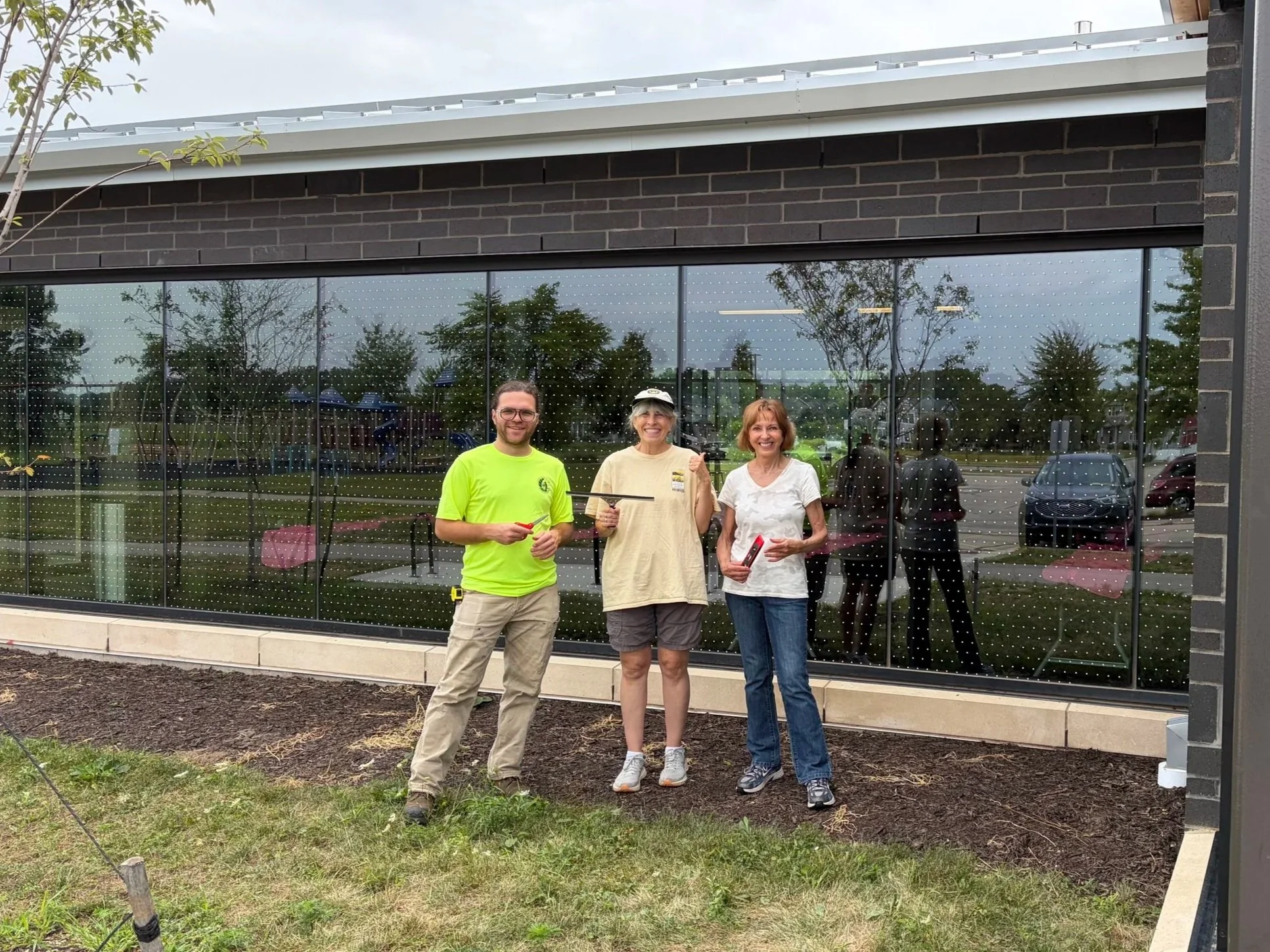 After: treated windows (thanks to staff and volunteers!)