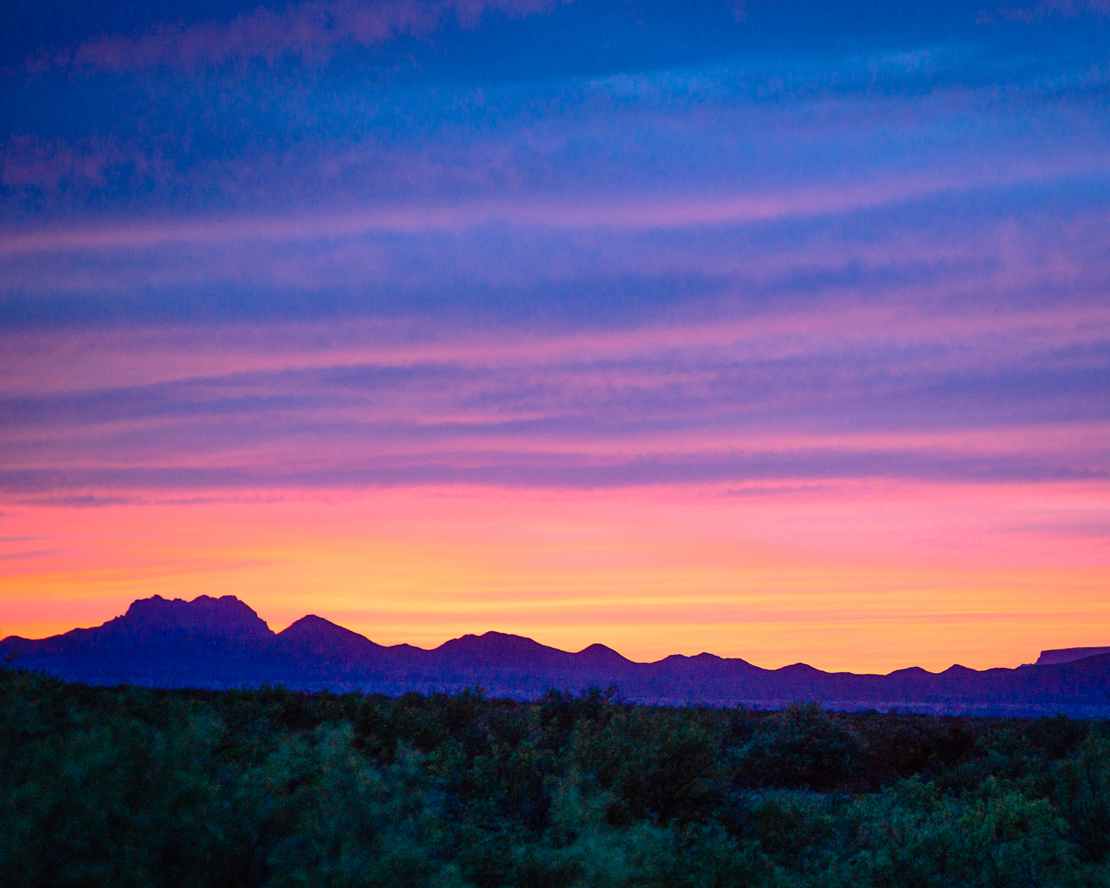 Sunset at our first campsite.