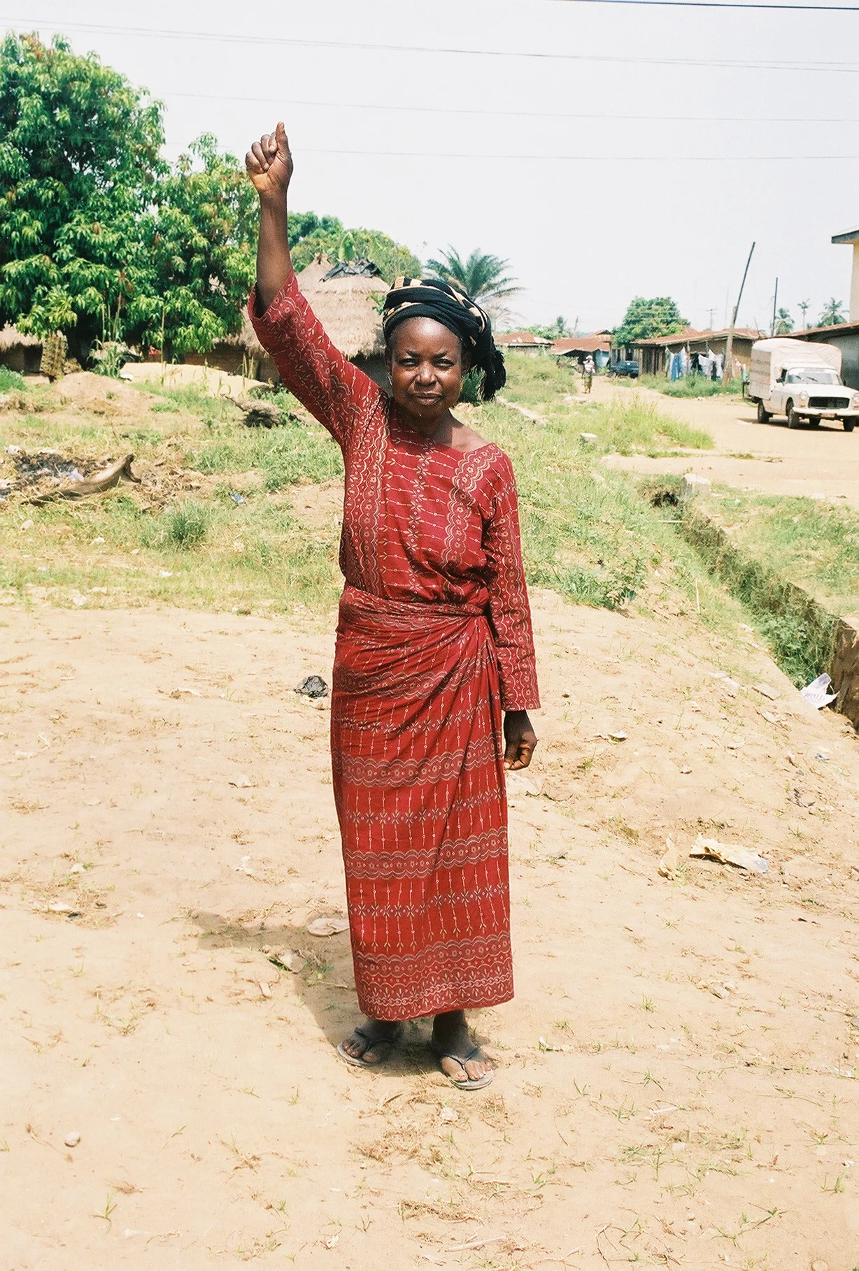 This lady in Nigeria, West Africa lived in a village outside of town. We went to her village with the message of Jesus Christ. She believed and was healed of a paralyzed arm!