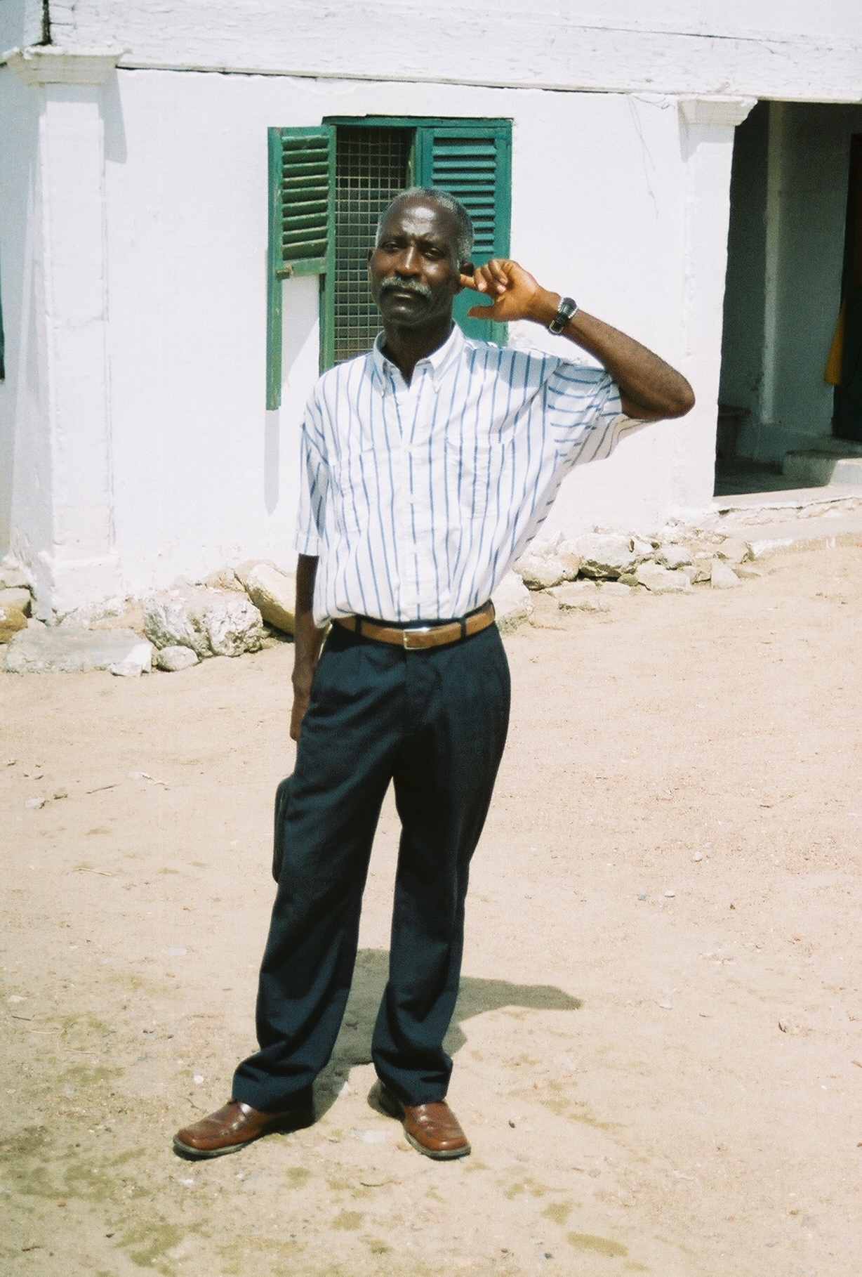 This man was born deaf in one ear but was healed by the power of Jesus in a crusade in Africa.