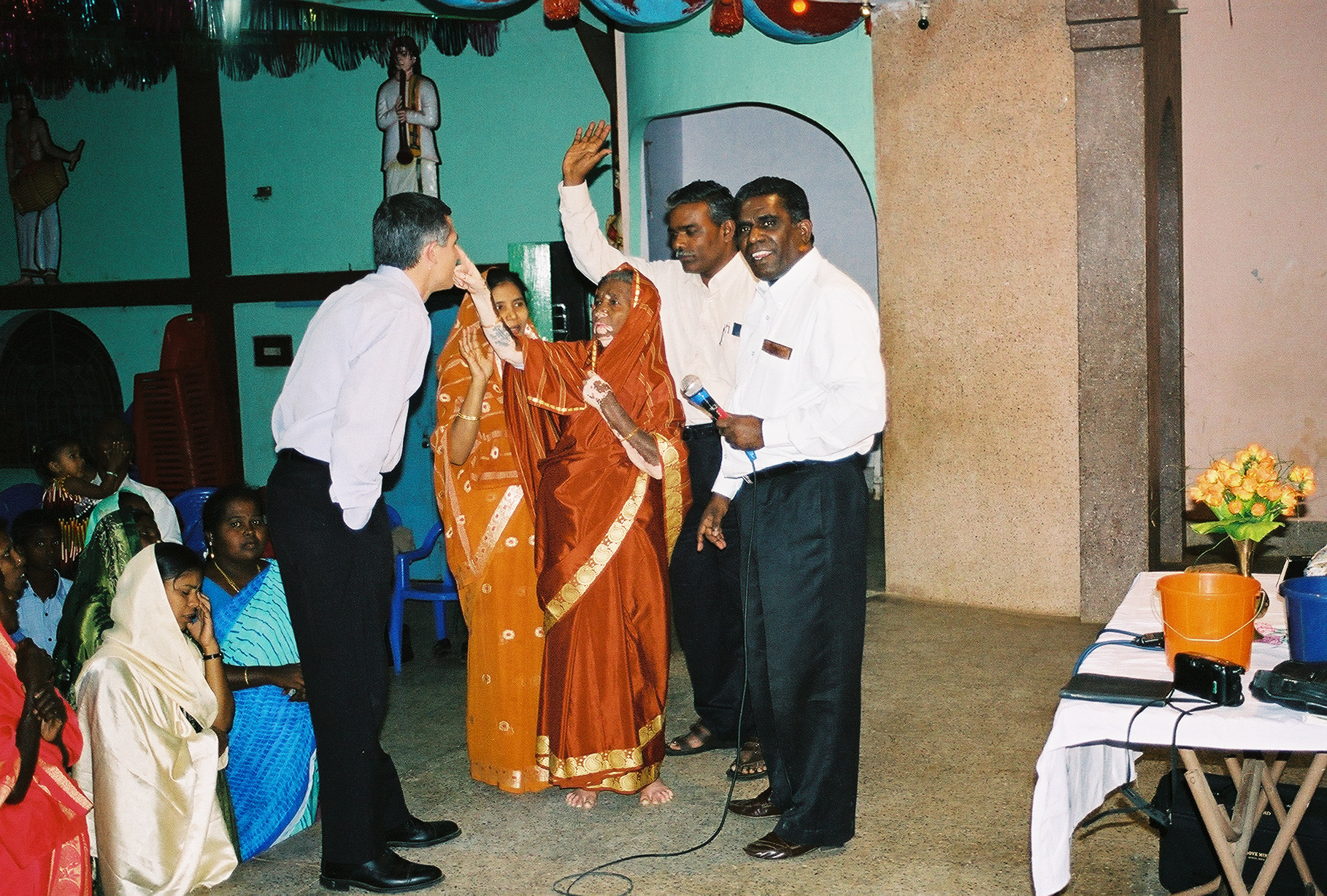 This lady was blind but received sight in a crusade in India.