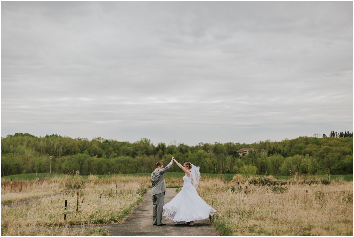 bride and groom dance before wedding