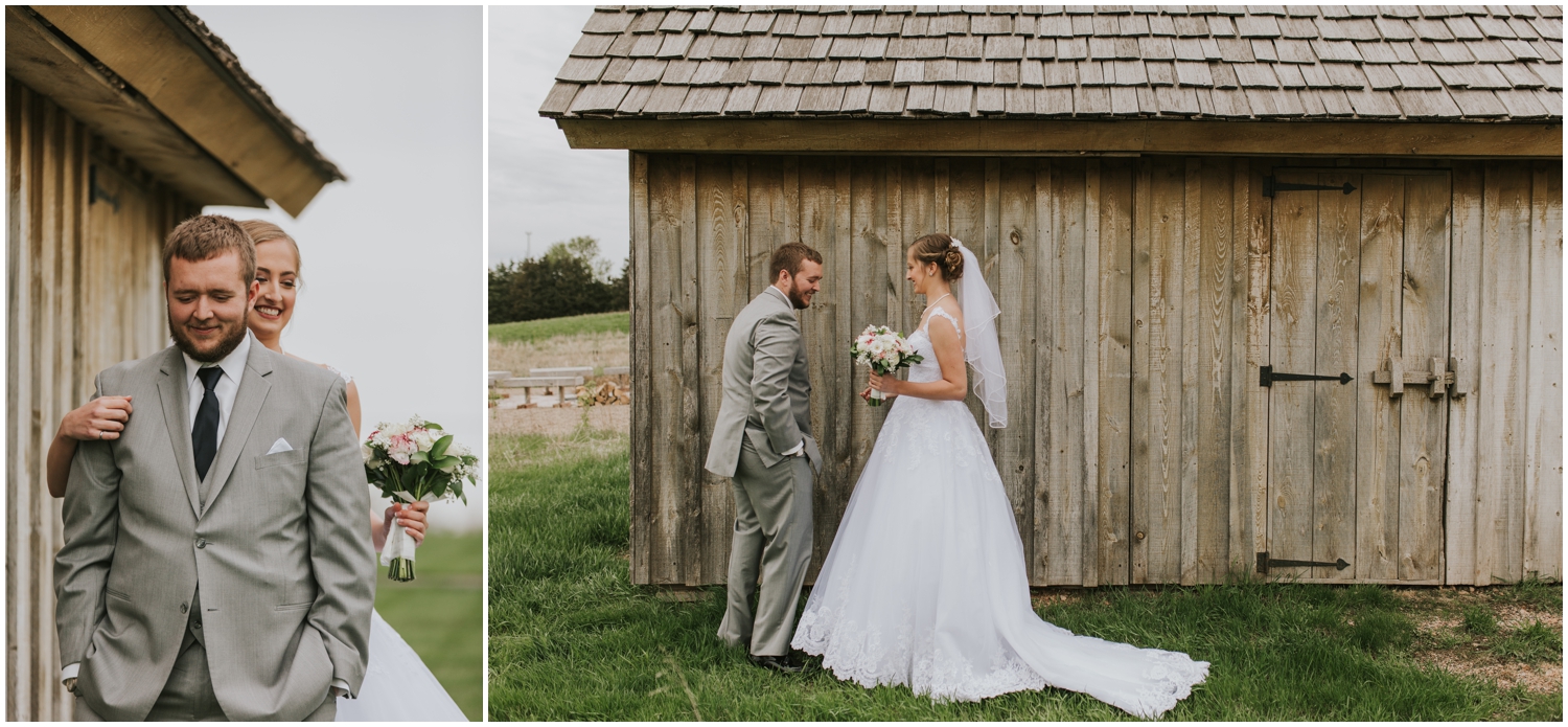 bride and groom first look