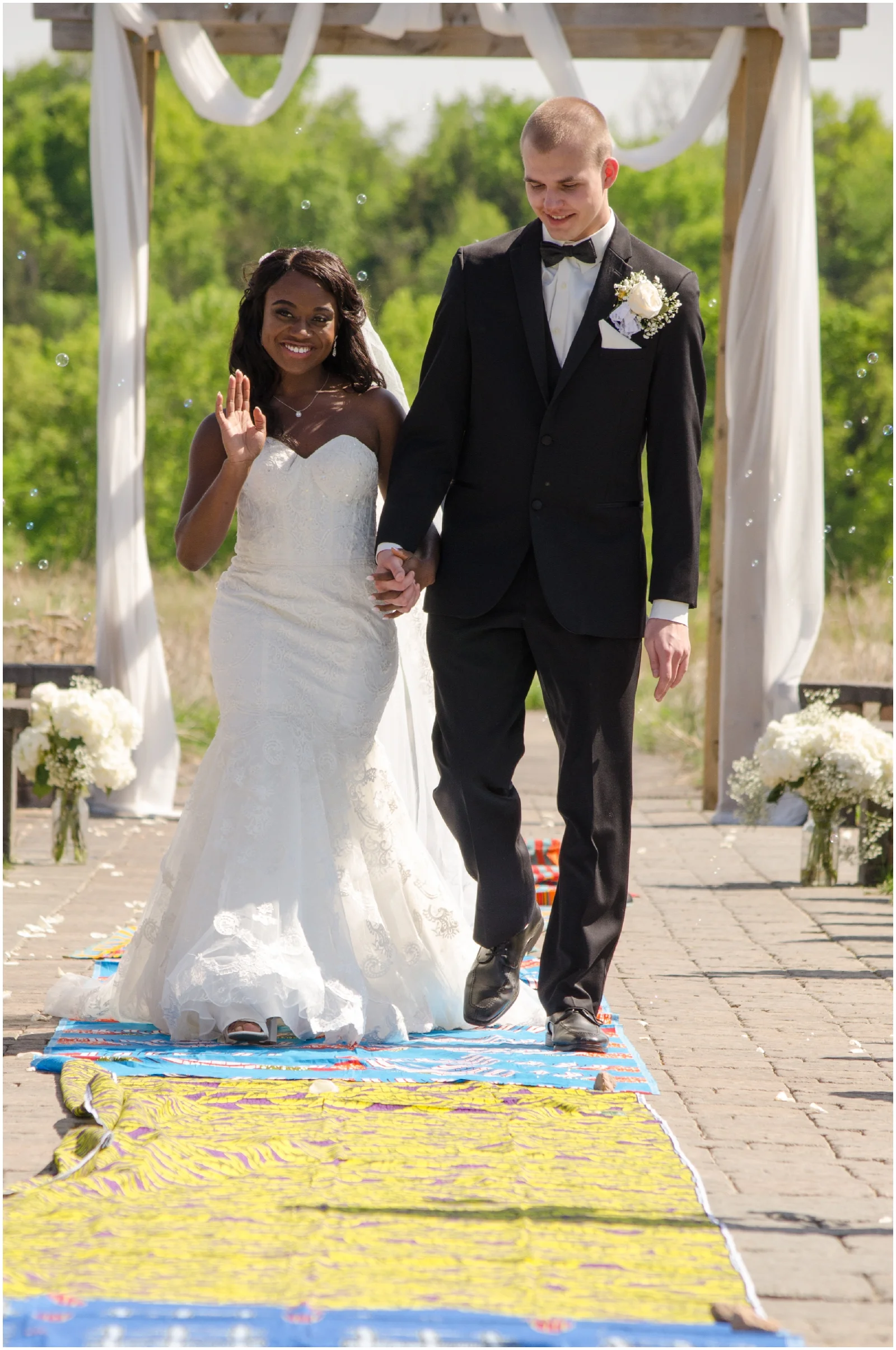 bride and groom at their wedding ceremony