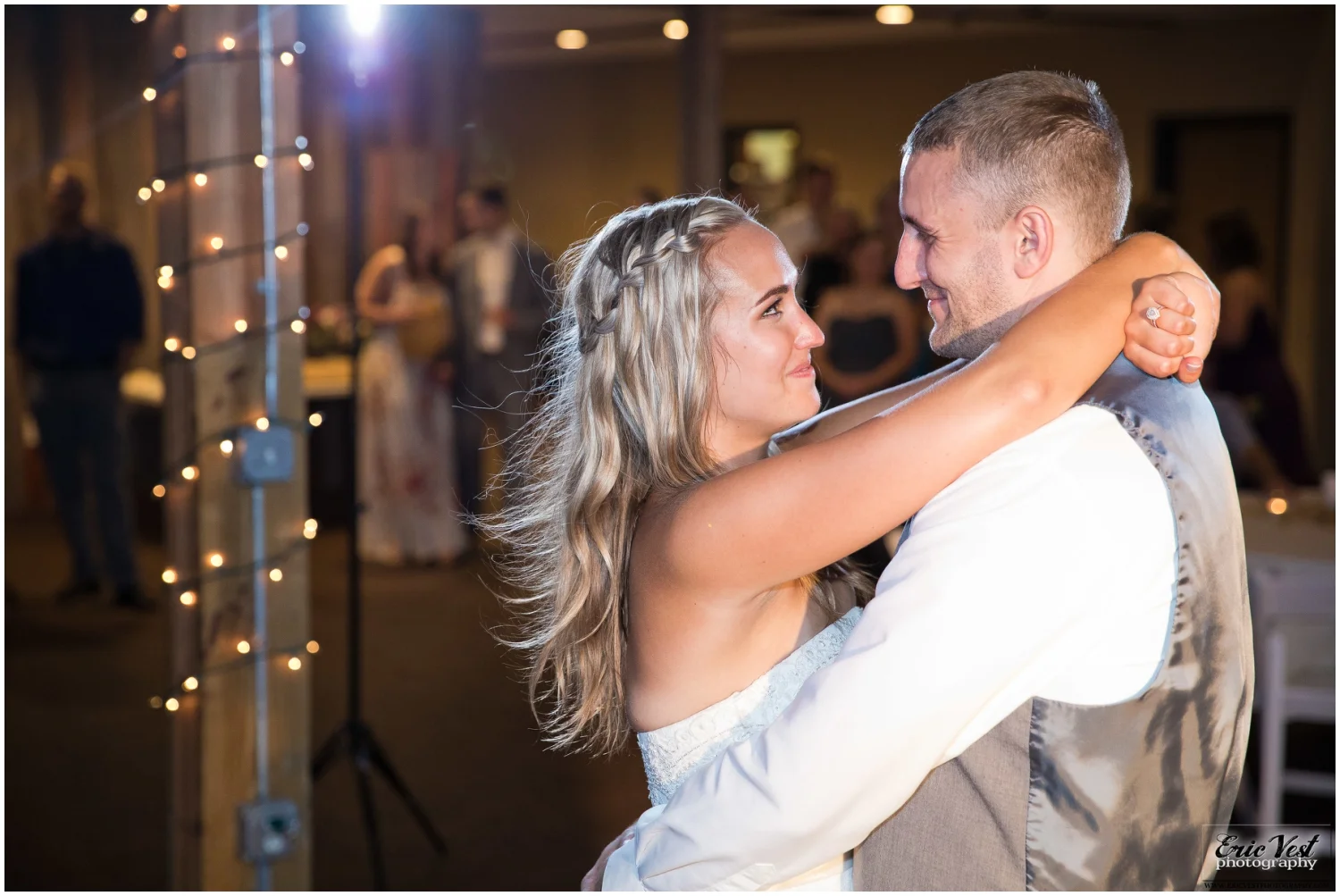 bride and groom dancing