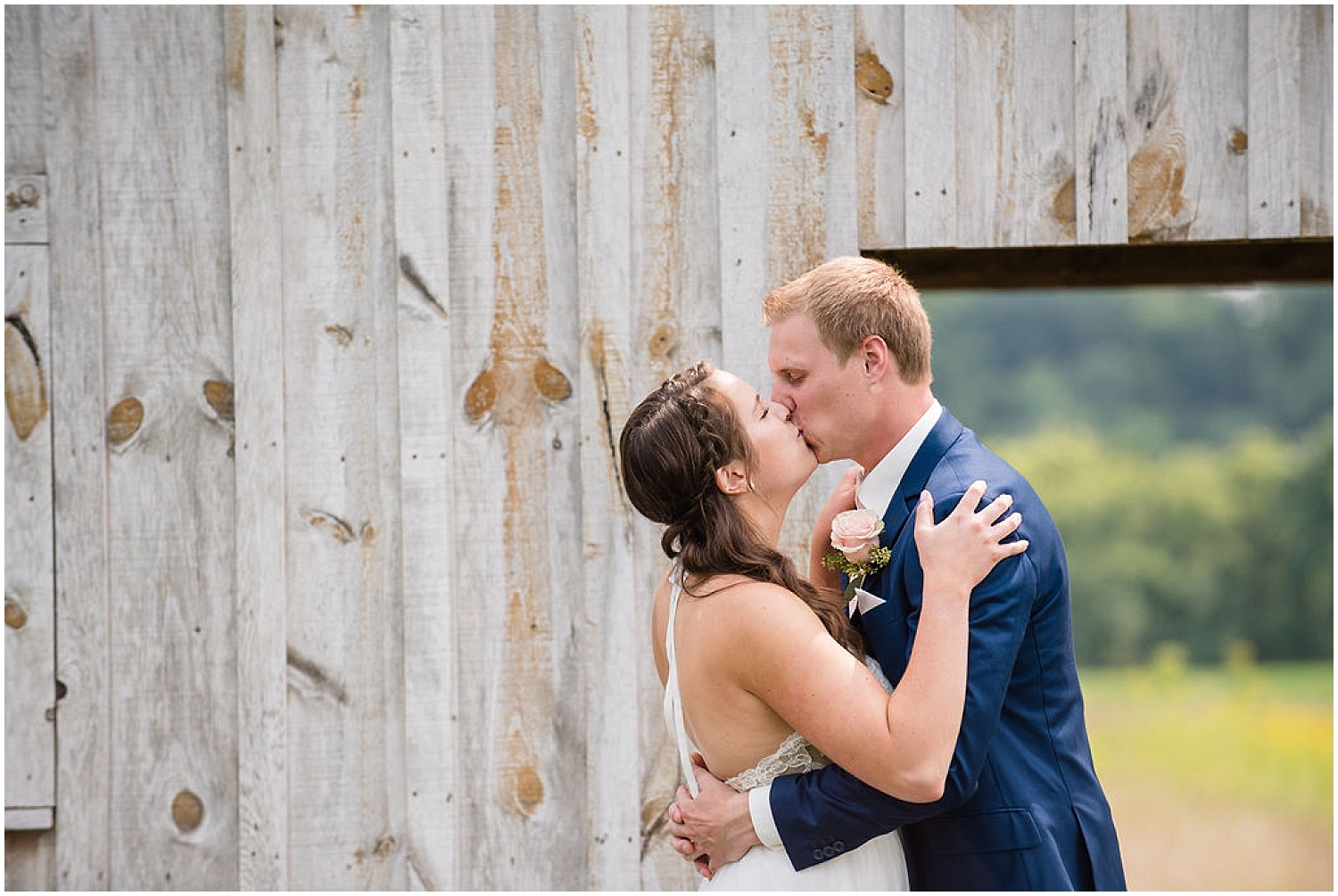 bride and groom first look