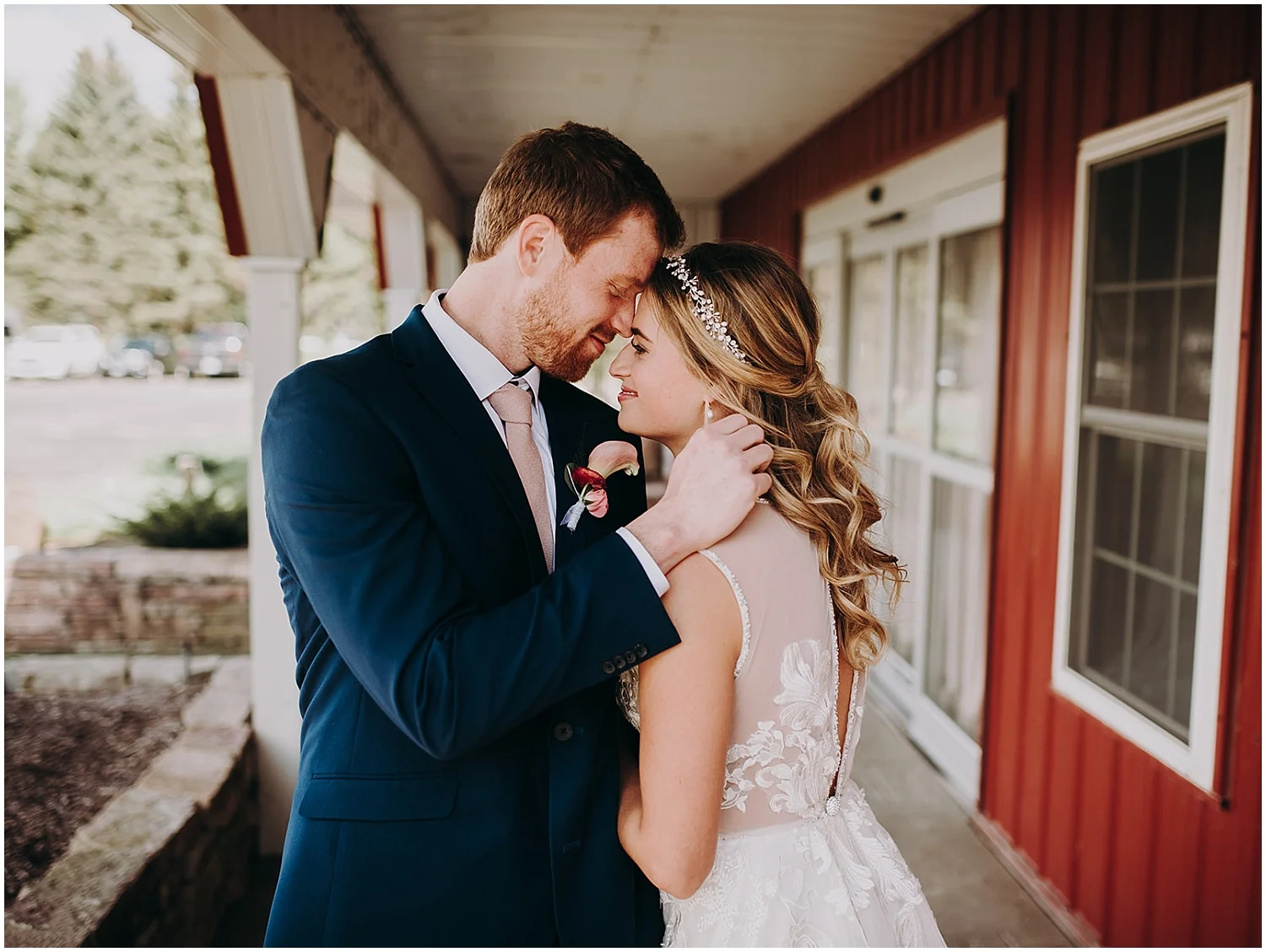 bride and groom’s first look before their wedding