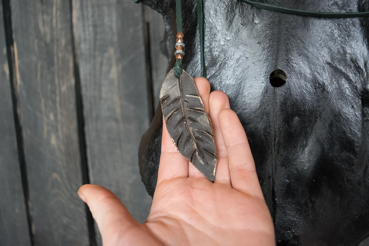black feather necklace