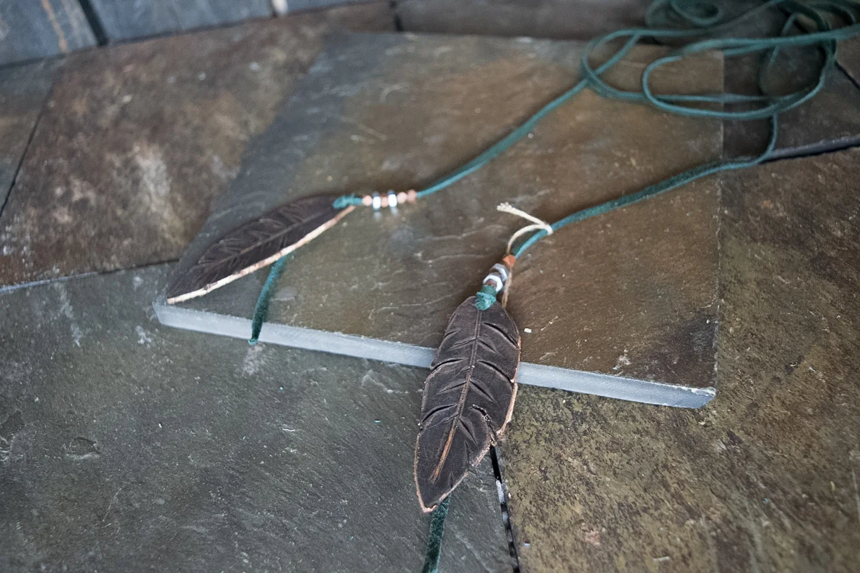 black feather necklace