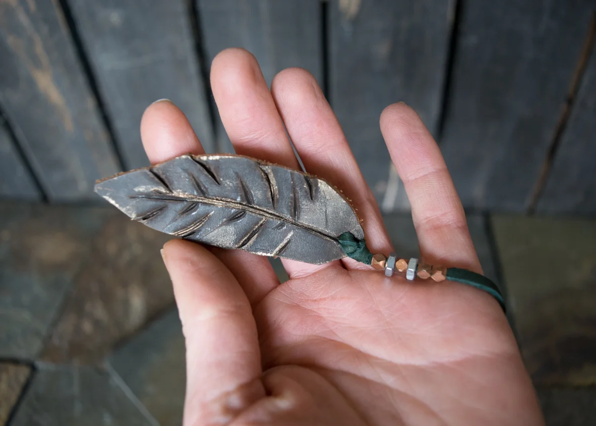 black feather necklace