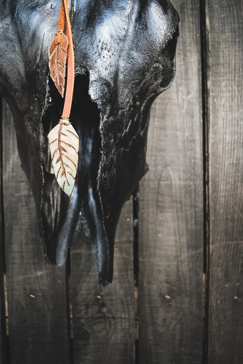 leather feather wrap necklace