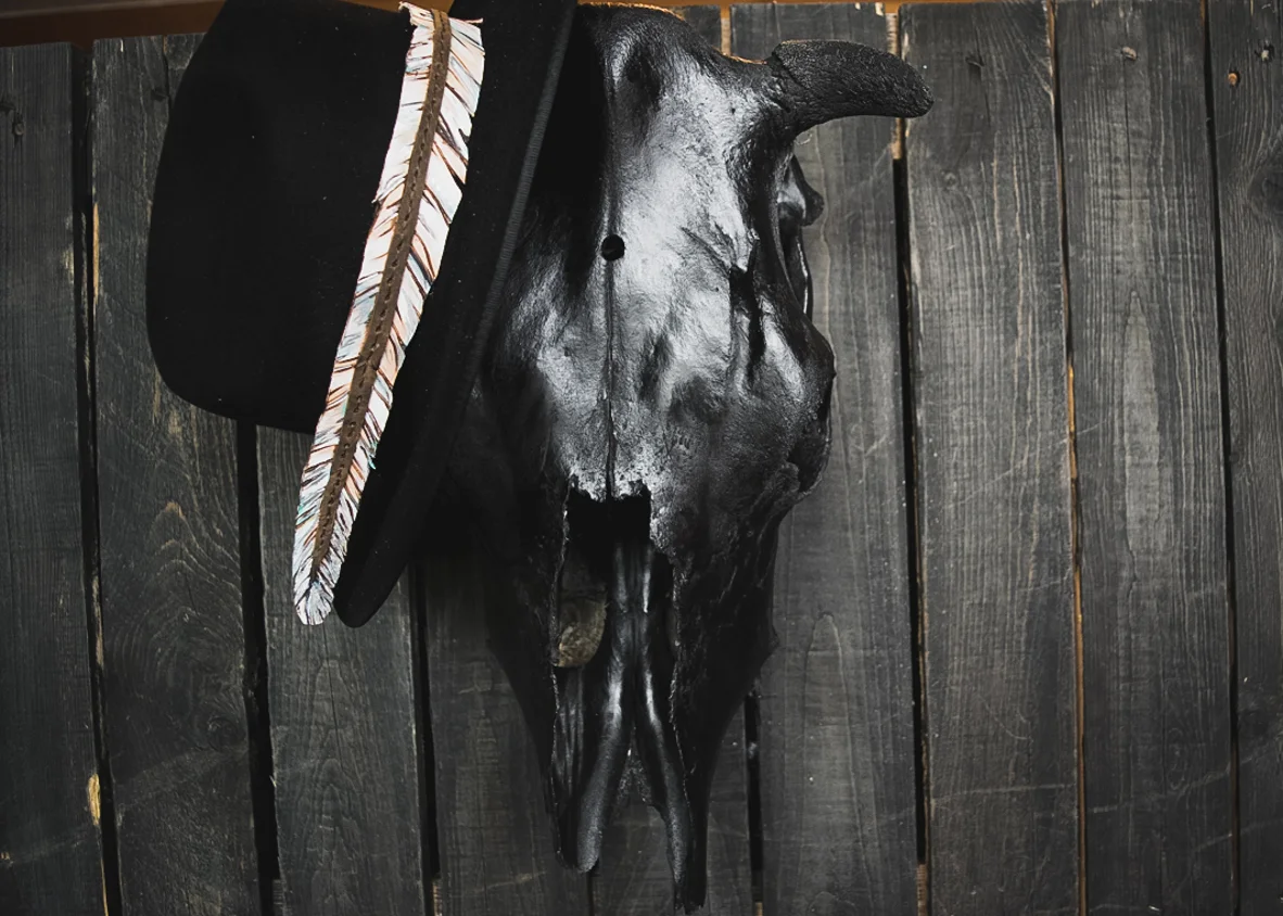 leather feather hatband