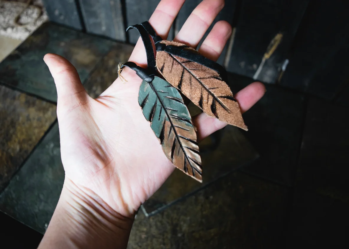 Feather wrap necklace- turquoise and copper