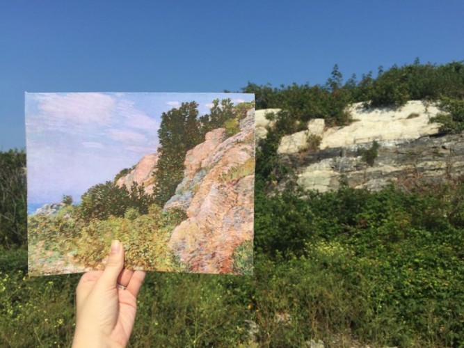 The exhibition "Childe Hassam on the Isles of Shoals" demanded interpretive and curatorial fieldwork to match real-life sites with Hassam's images.