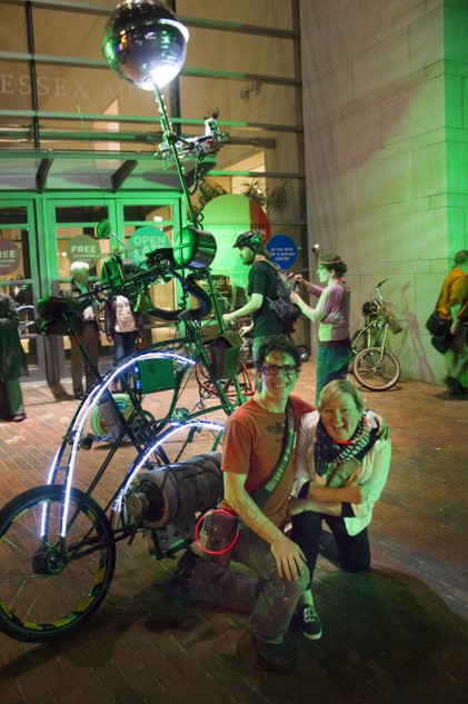 "SCUL at the Peabody Essex Museum in Salem," Skunkadelia , September 26, 2014 Artist and cycle advocate "Skunk" posted this after-action report of "bike gang" SCUL's participation in PEM/PM's Bring Your Own Bike Night . 