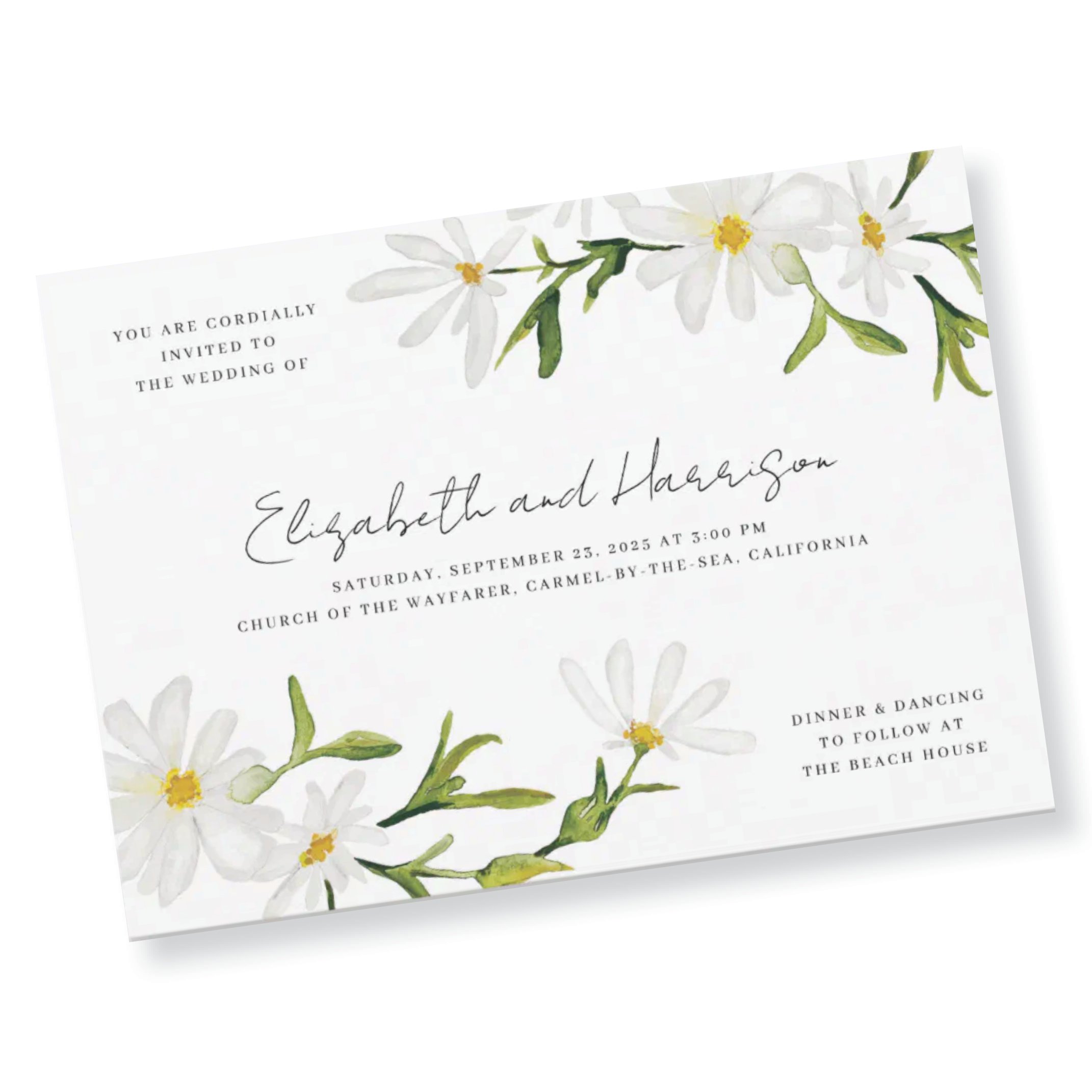 Watercolor Daisy Wedding Invitation (Copy)