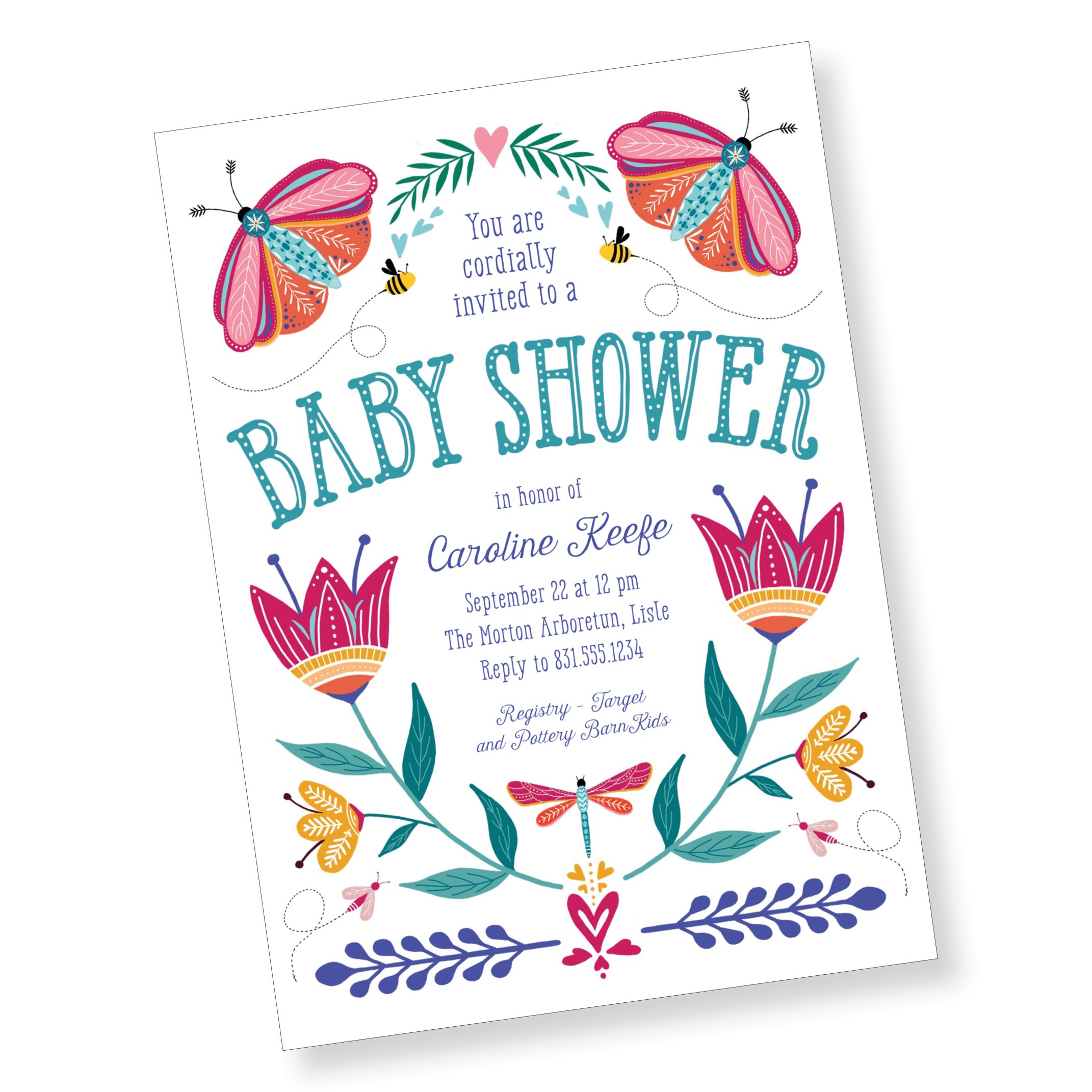 Folk Art Baby Shower Invitation (Copy)