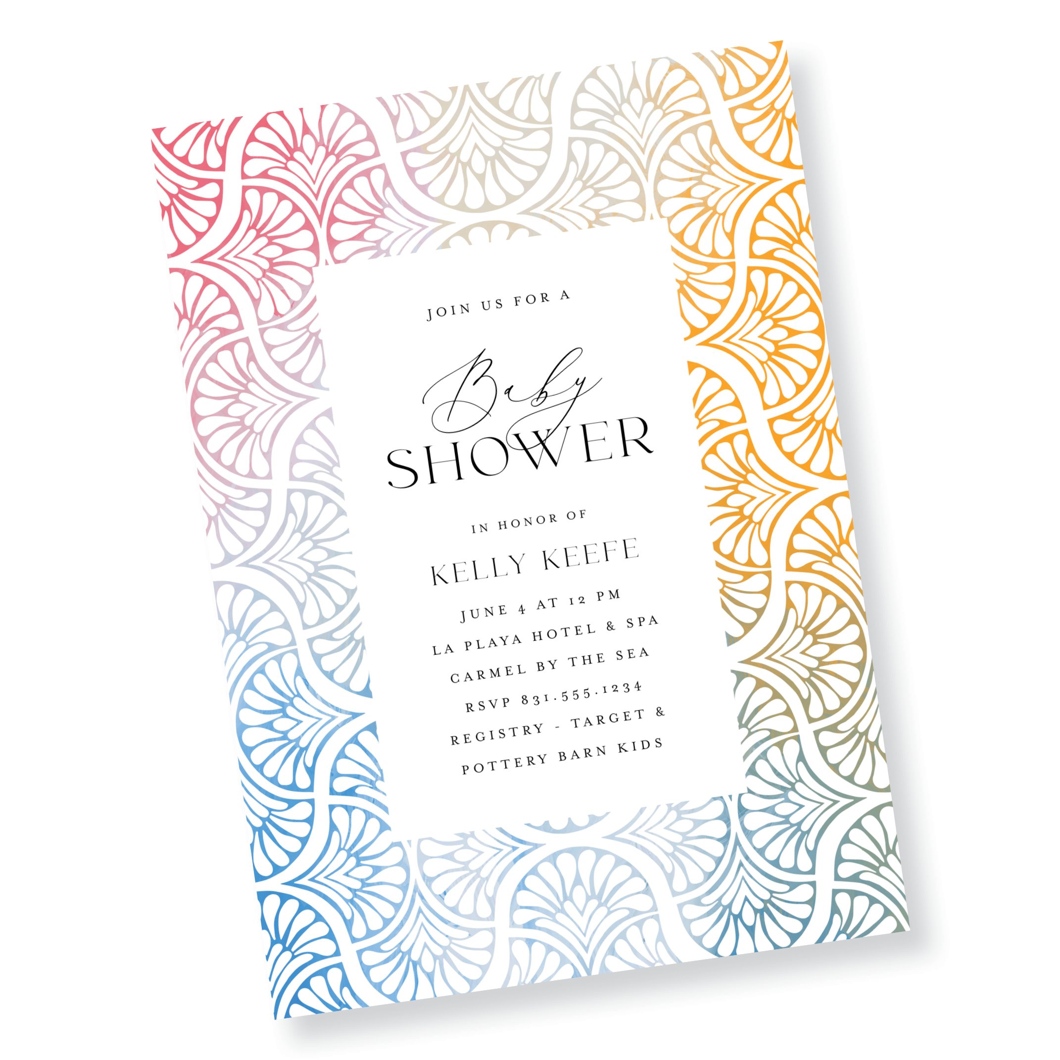 Rainbow Frame Baby Shower Invitation (Copy)