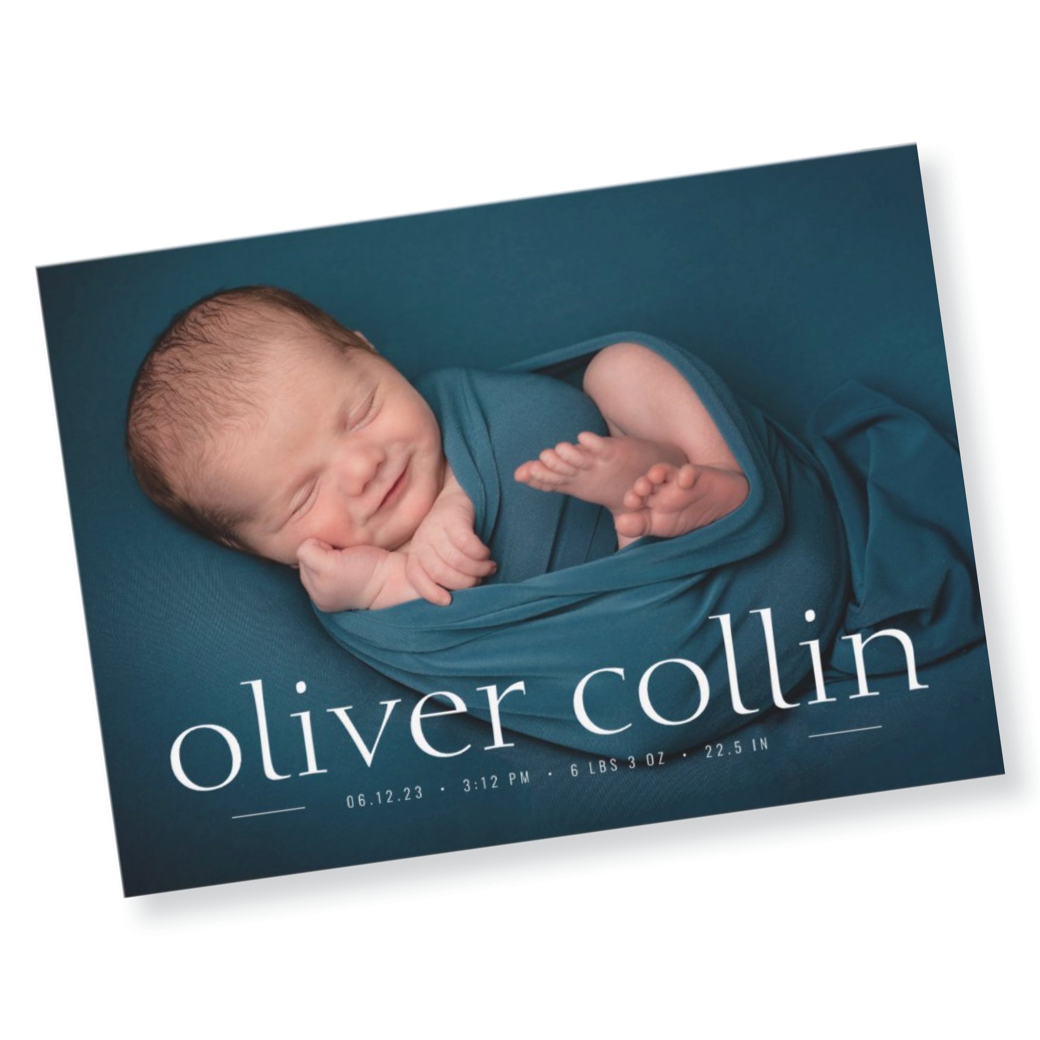 Simple Type Baby Boy Birth Photo Announcement (Copy)