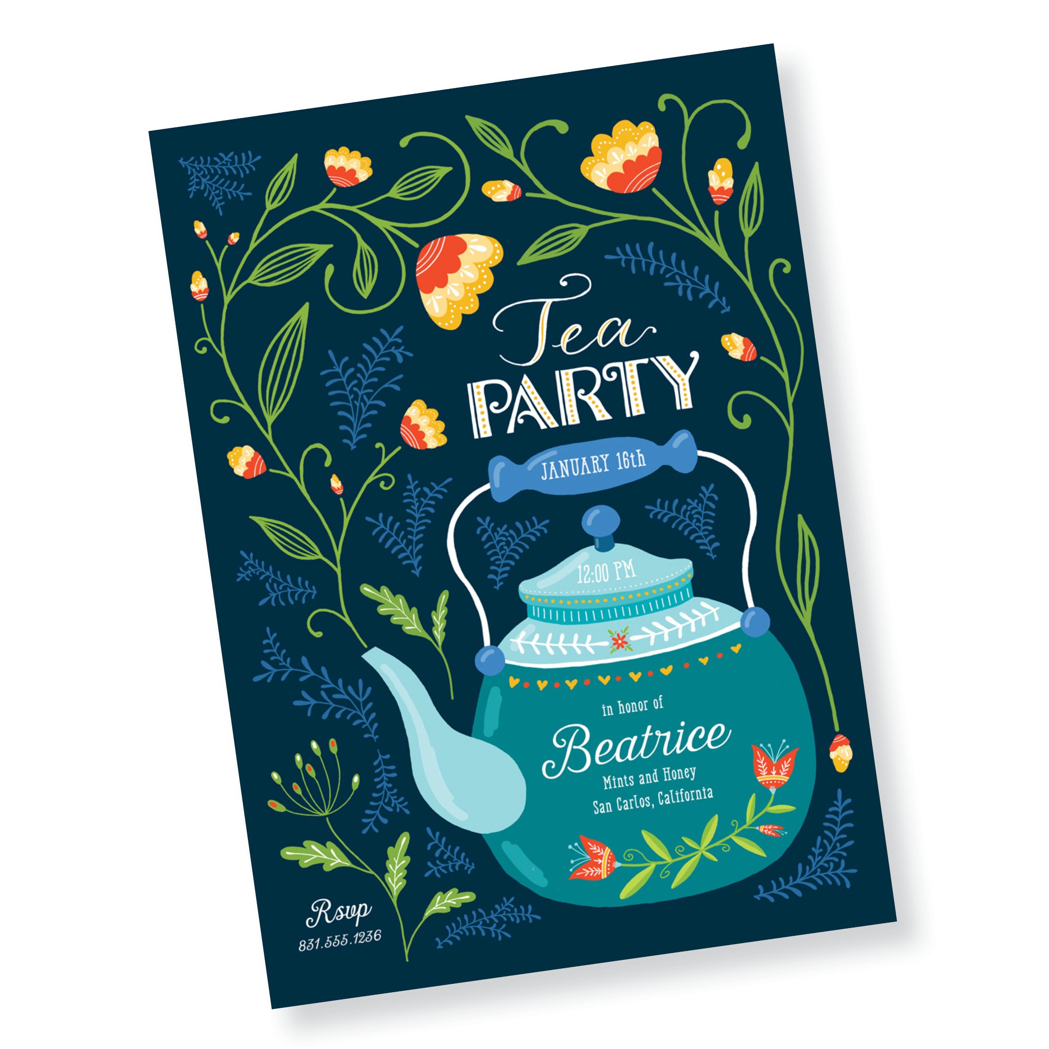 Garden Tea Party Kid's Birthday Party Invitation (Copy)