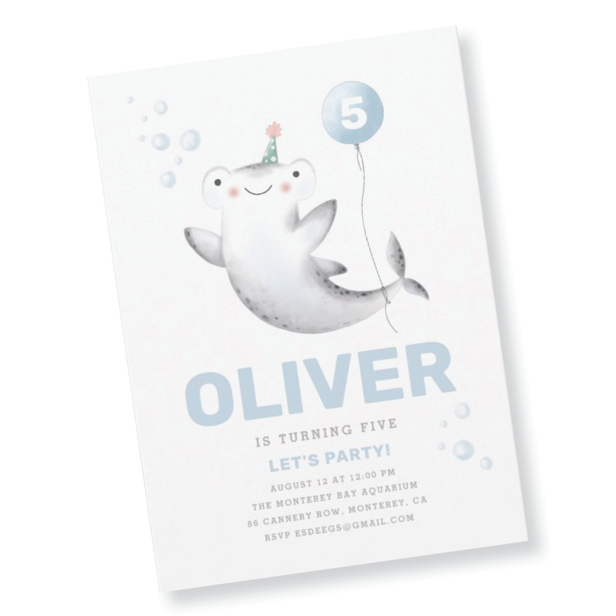 Baby Shark Balloon Kid's Birthday Invitation (Copy)