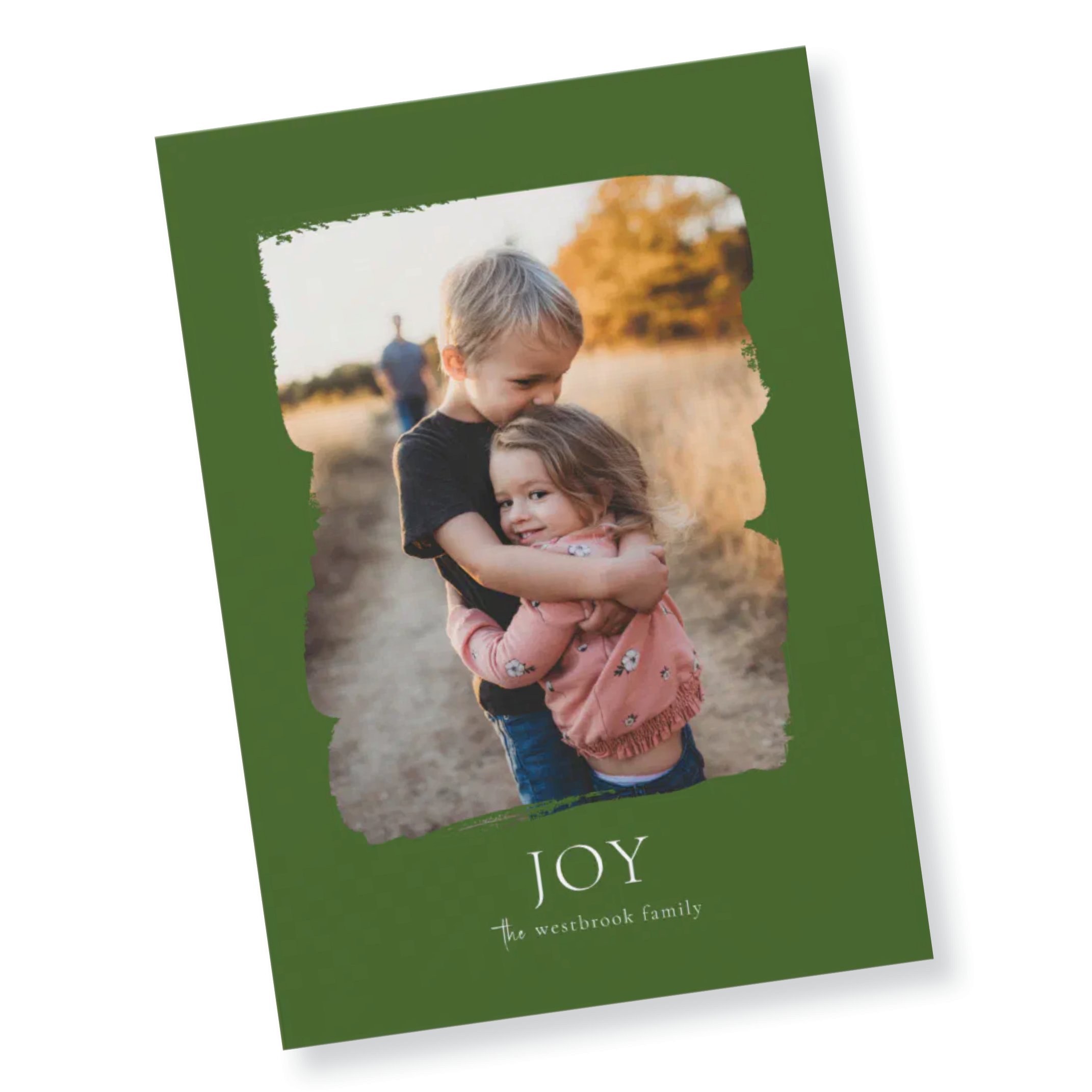 Brushed Joy Holiday Christmas Vertical Card (Copy)