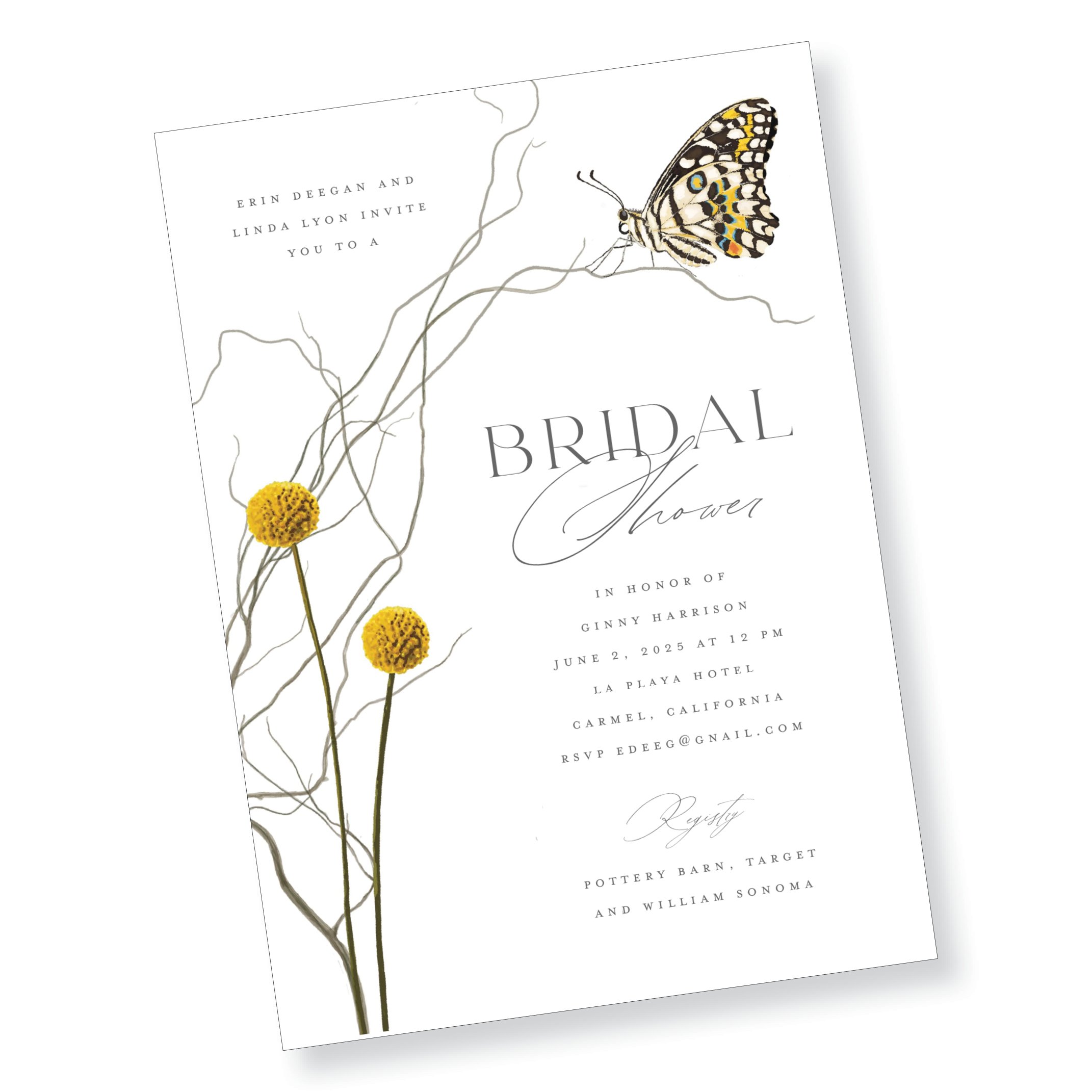 Butterfly Bridal Shower Invitation (Copy)