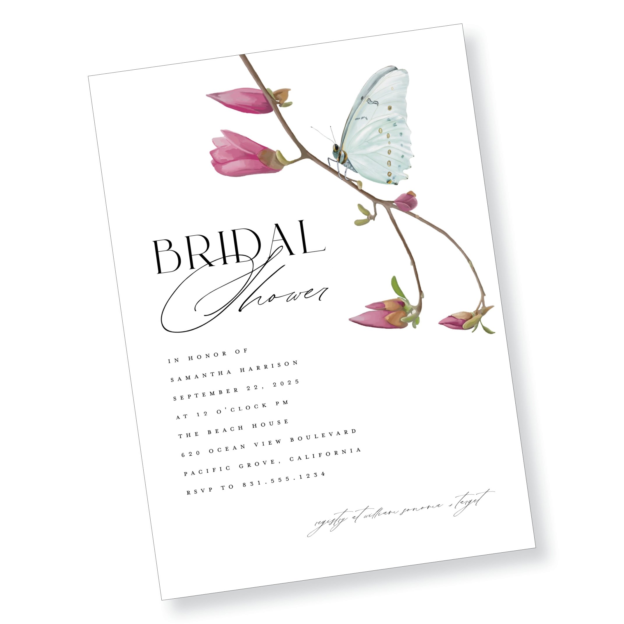 Magnolia Butterfly Bridal Shower Invitation (Copy)