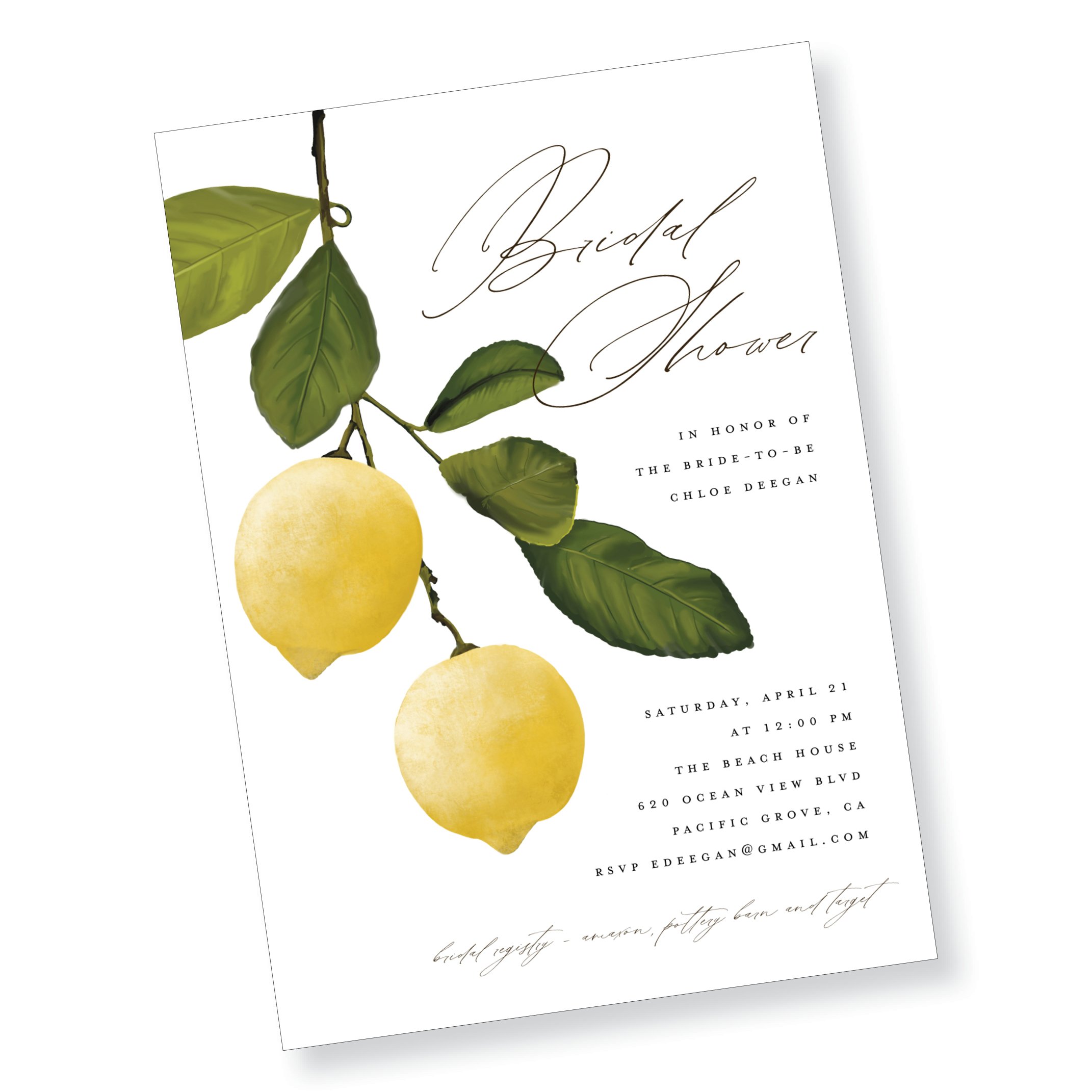 Lemon Bridal Shower Invitation (Copy)