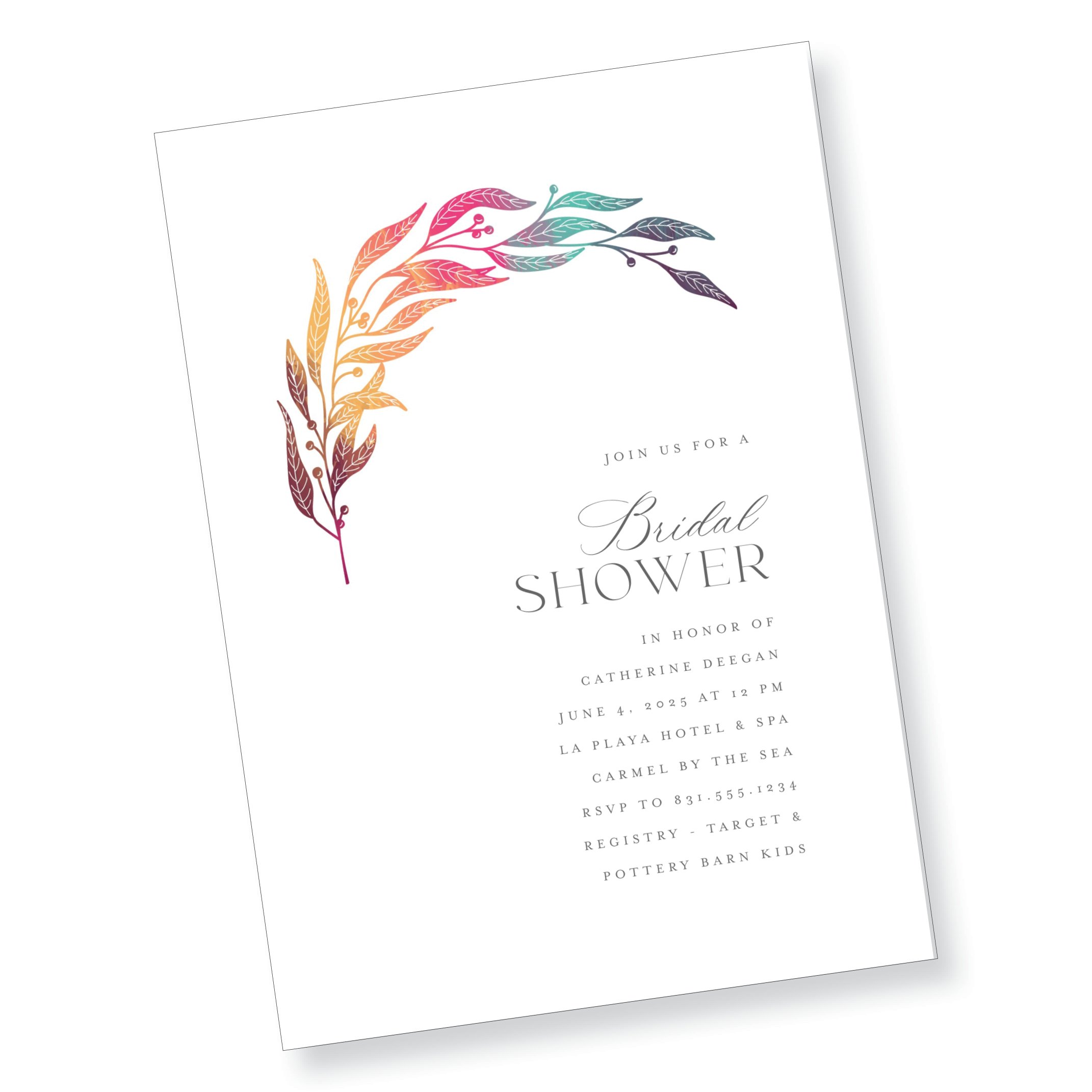Rainbow Botanical Bridal Shower Invitation (Copy)