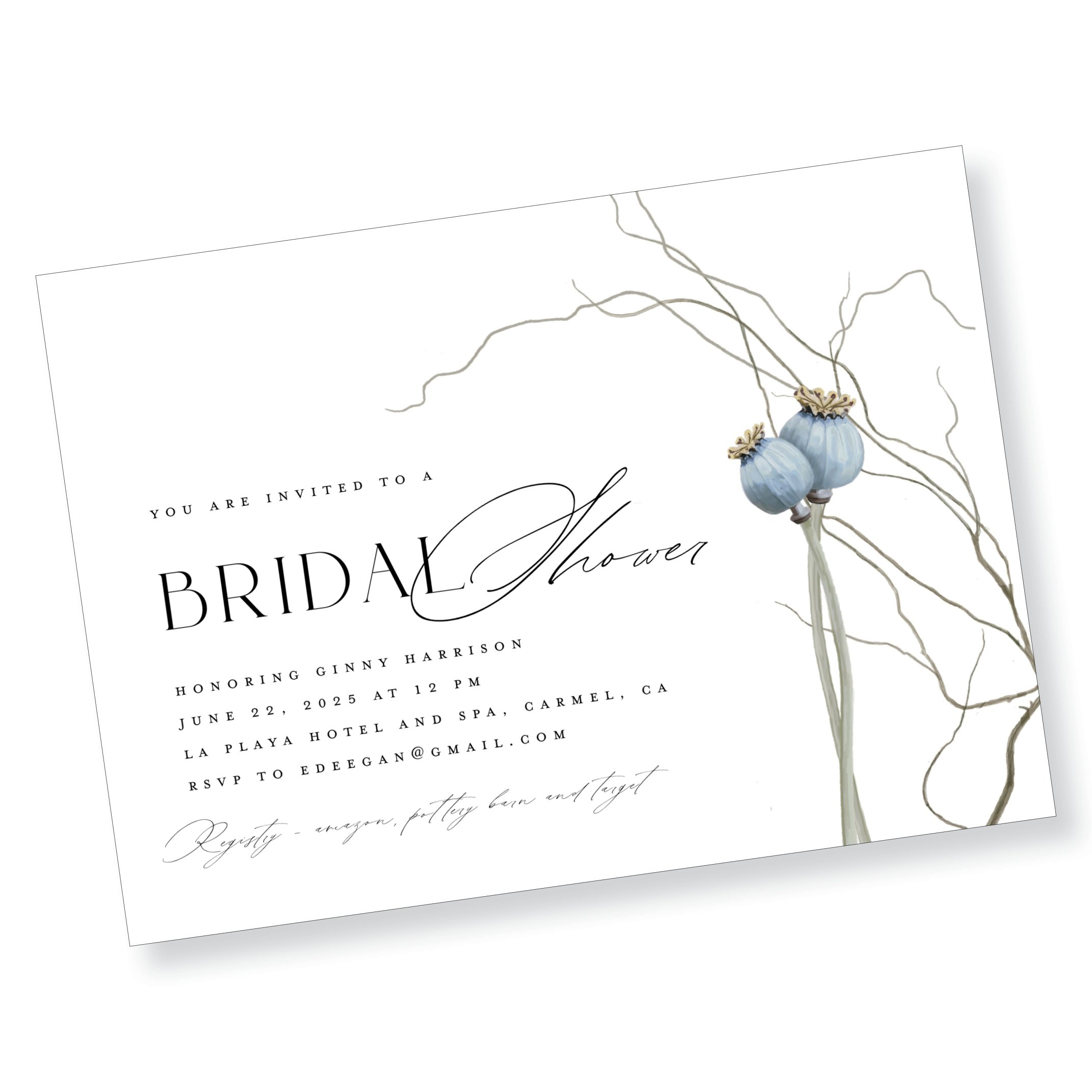 Simple Botanicals Bridal Shower Invitation (Copy)