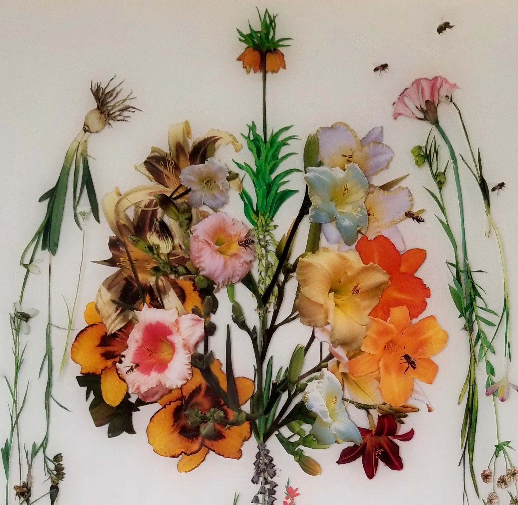detail, "Human Nature", 30" x 36", collage and resin on wood panel, 2018